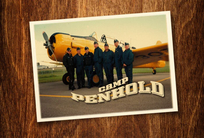 My fellow staff cadets at Penhold in 1995, standing in front of a former RCAF Harvard with our supervising officer. Left to right: Captain Lloyd Olson, Todd Katay, me, Bill Stock, John Gruber, Richard Kzasiak, and Sarah Tufts. Photo via Jeff Bell