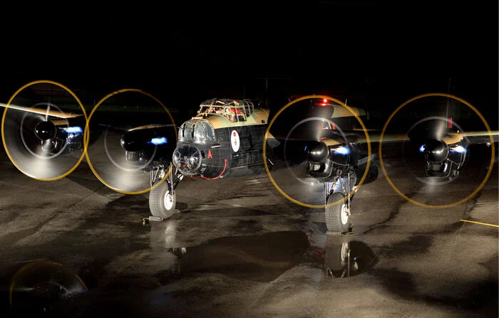 Yonemoto shoots another from an elevated position. Note the blast of blue exhaust flame from each engine. Photo: Parr Yonemoto