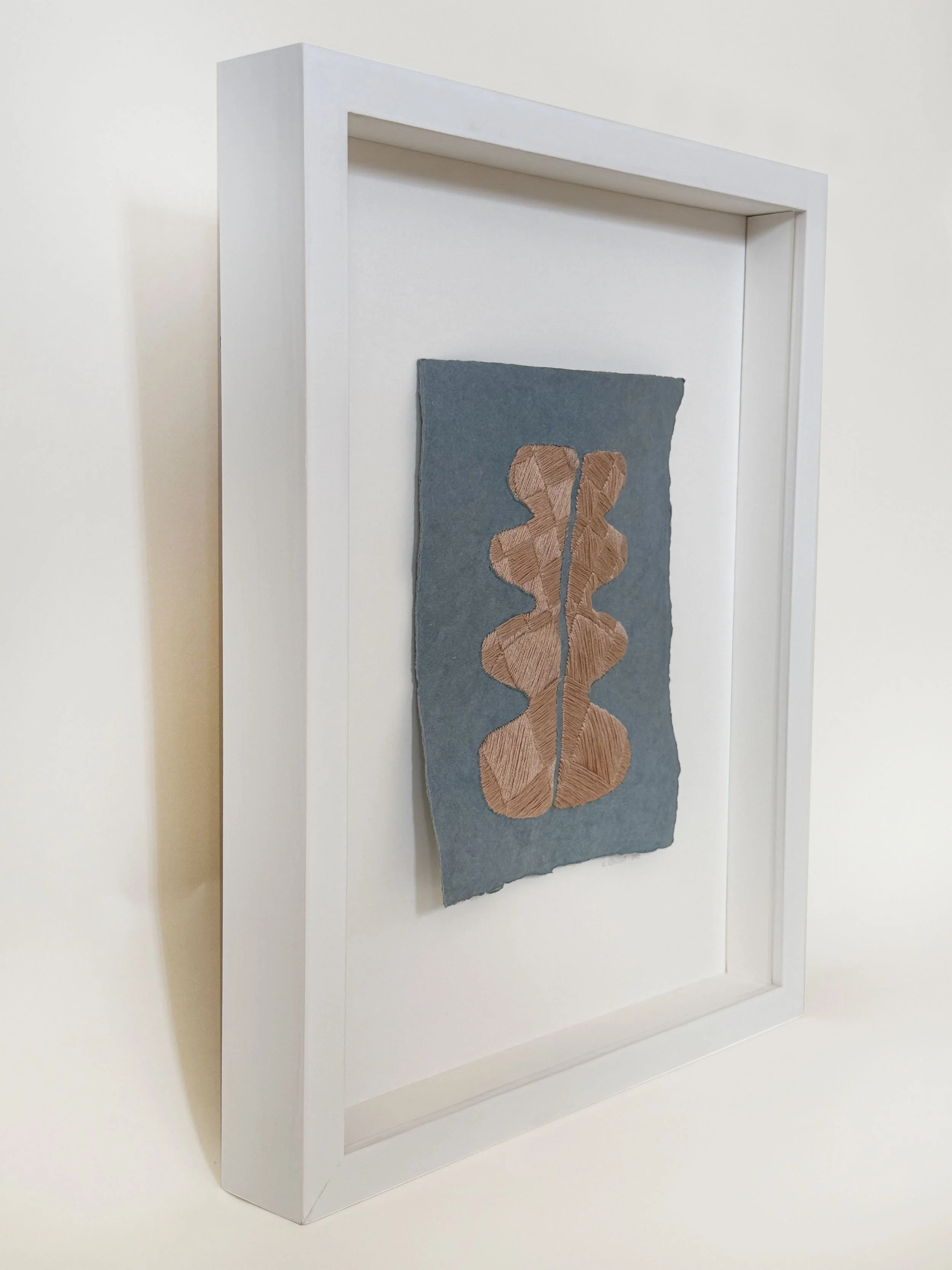 Pink Forms on Blue I - framed side view website copy.jpg