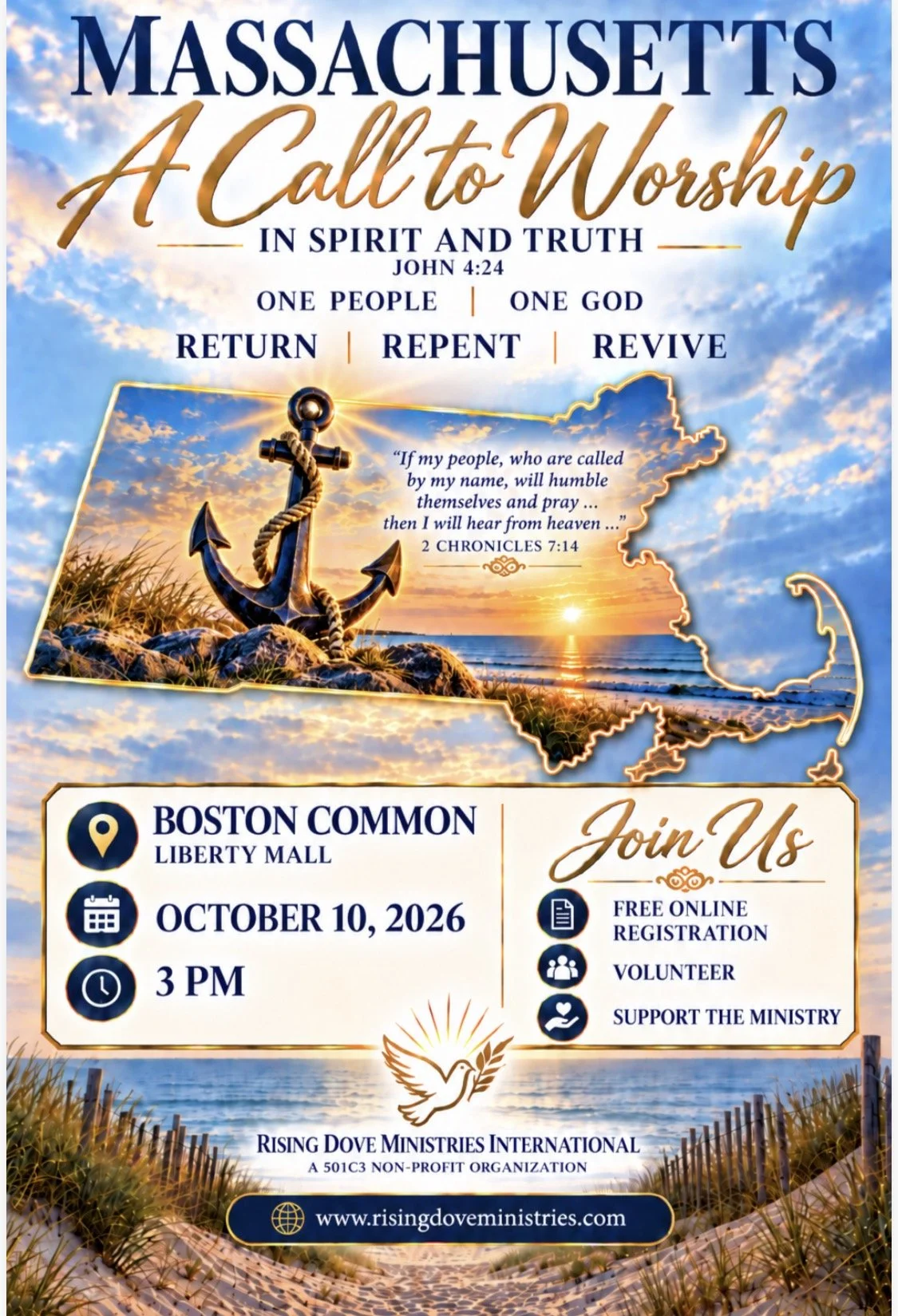 A Call to Worship in spirit and in truth Boston Common, Liberty Mall, Boston, MA