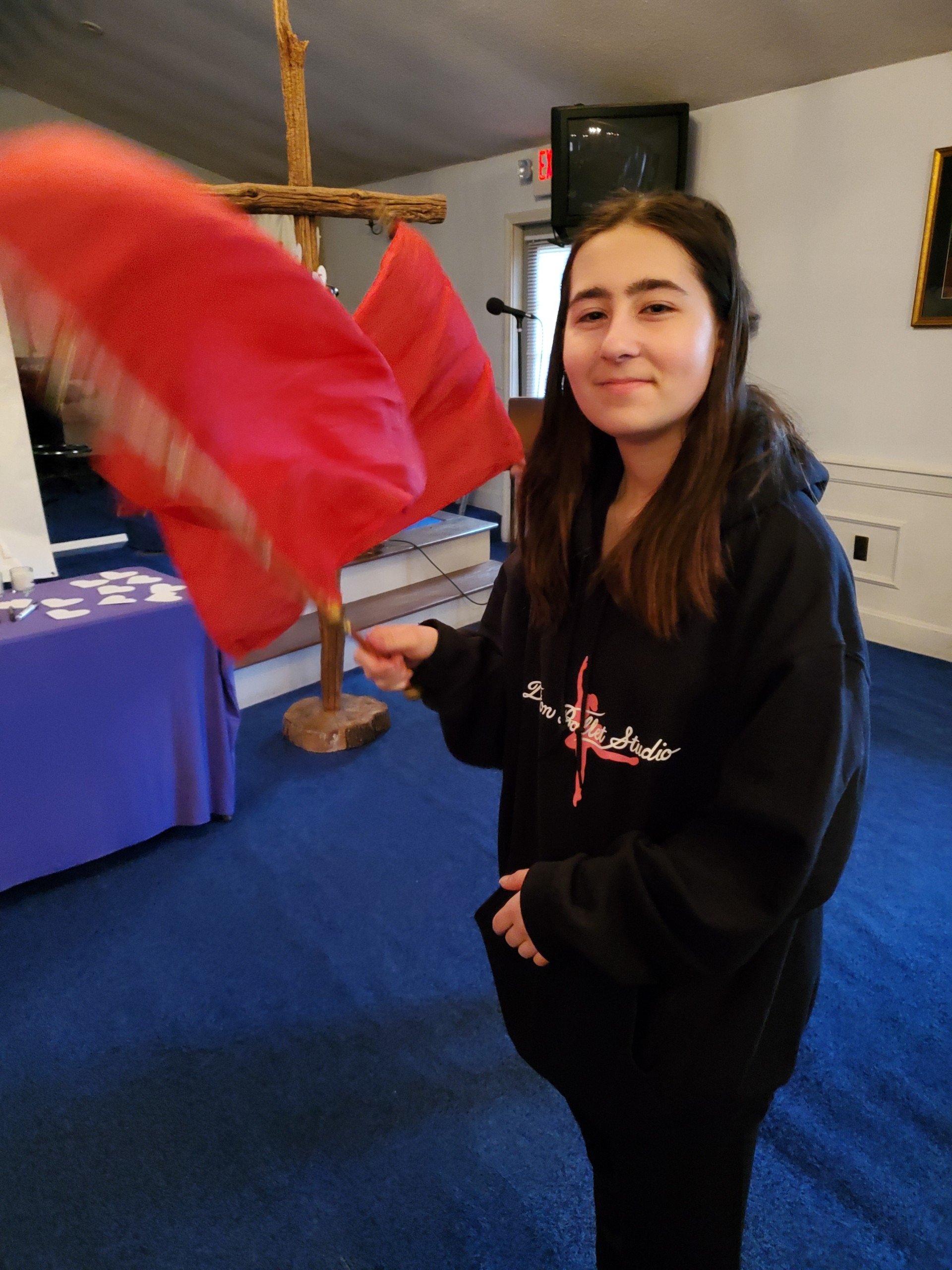 Berkshire Equipping Center (B.E.C.) youth learning to worship with Flags