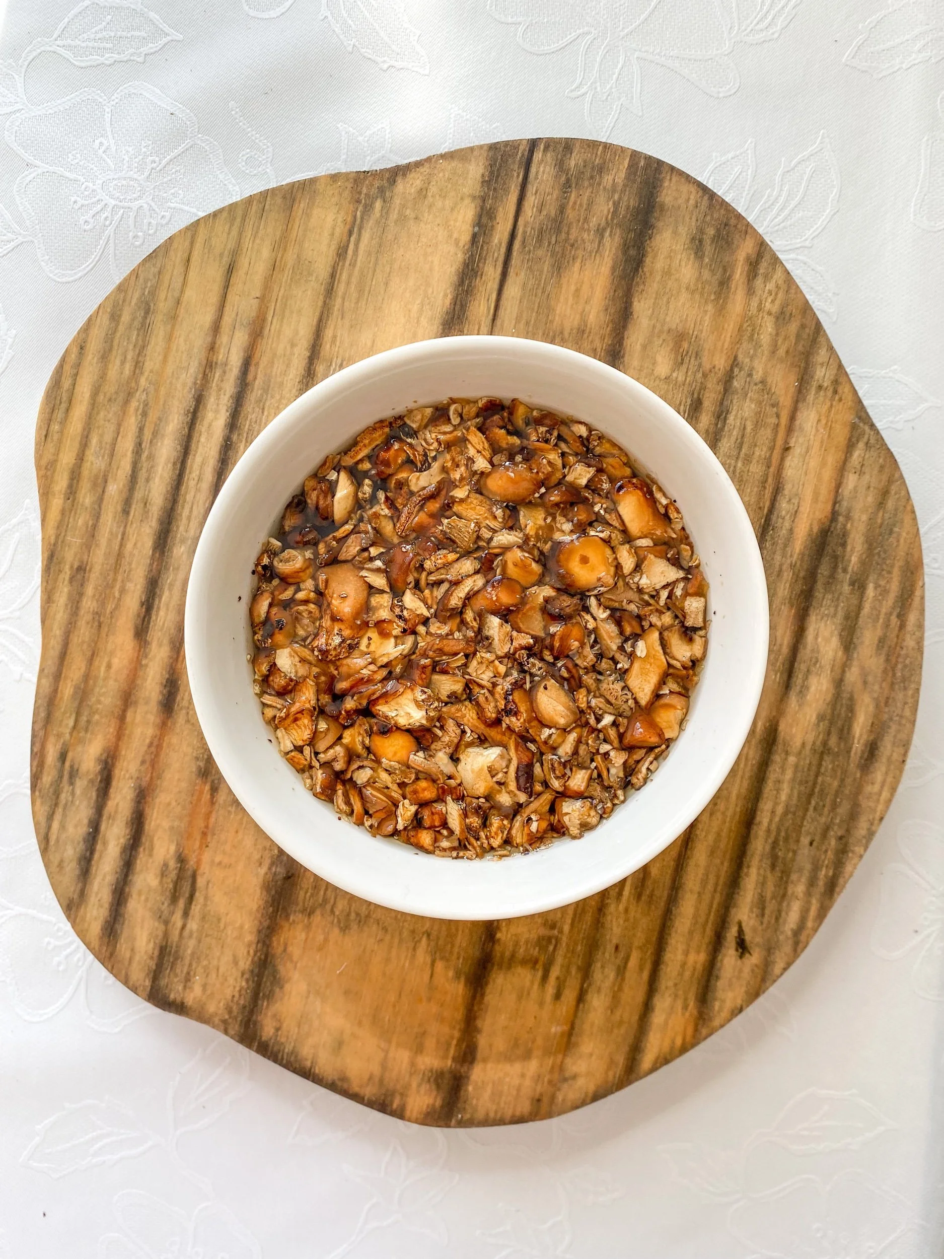 Cogumelos hidratando