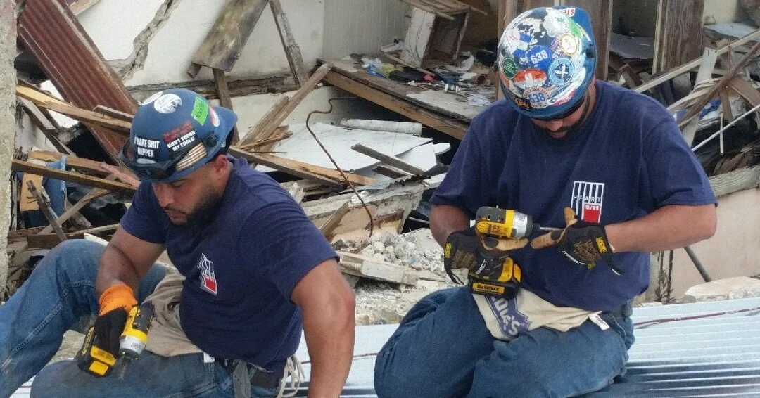 It's #HardHatWednesday. HEART 9/11 knows &quot;#Safety doesn't come by accident.&quot; Stay safe. (HEART 9/11 #HurricaneMaria Rebuild Response - Orocovis, Puerto Rico, 2018) #UnionStrong
