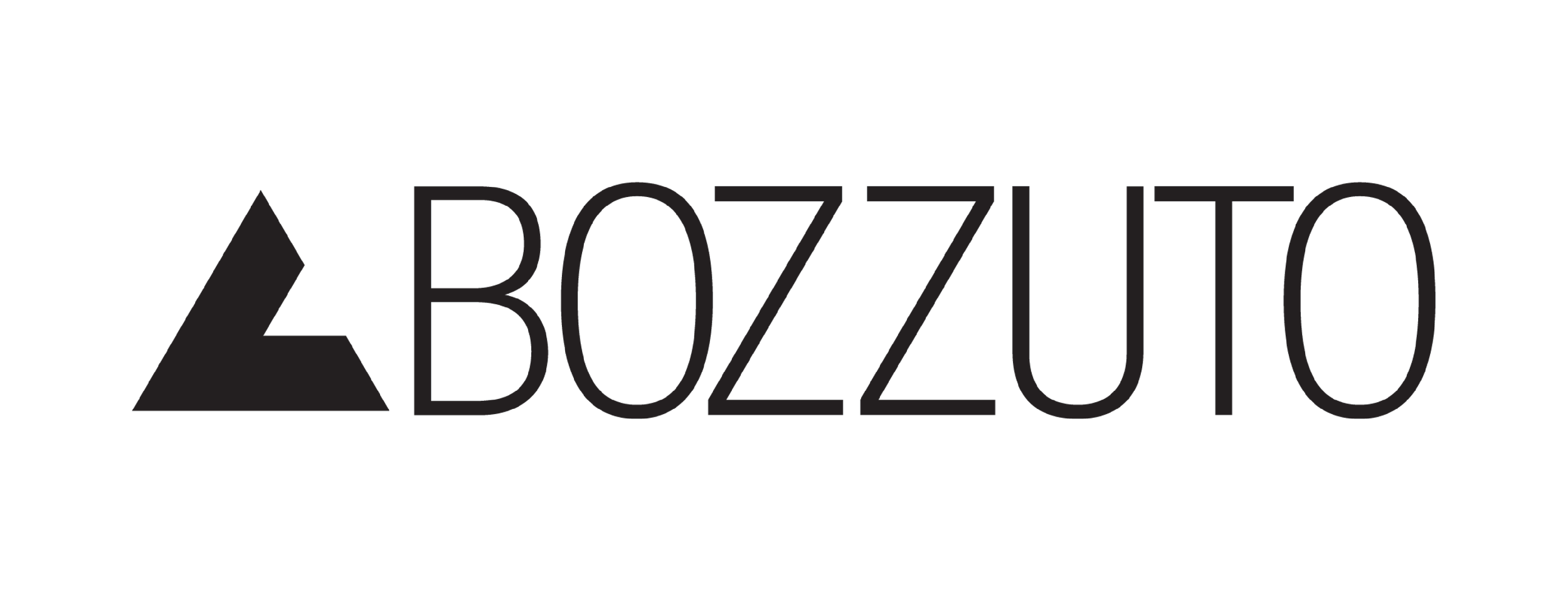 Close-up of a black logo with the word "BOZZUTO" written in large, bold letters.