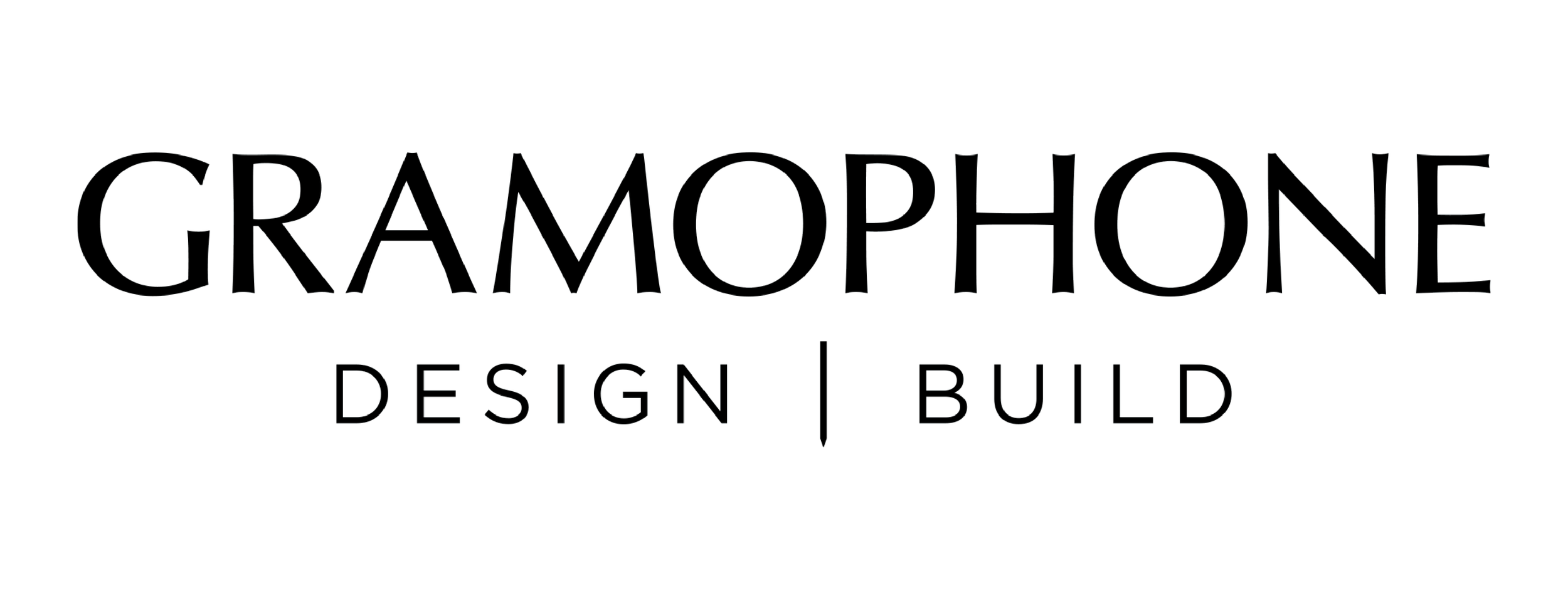Logo for GramoPhone, featuring the words 'Design' and 'Build' separated by a vertical line