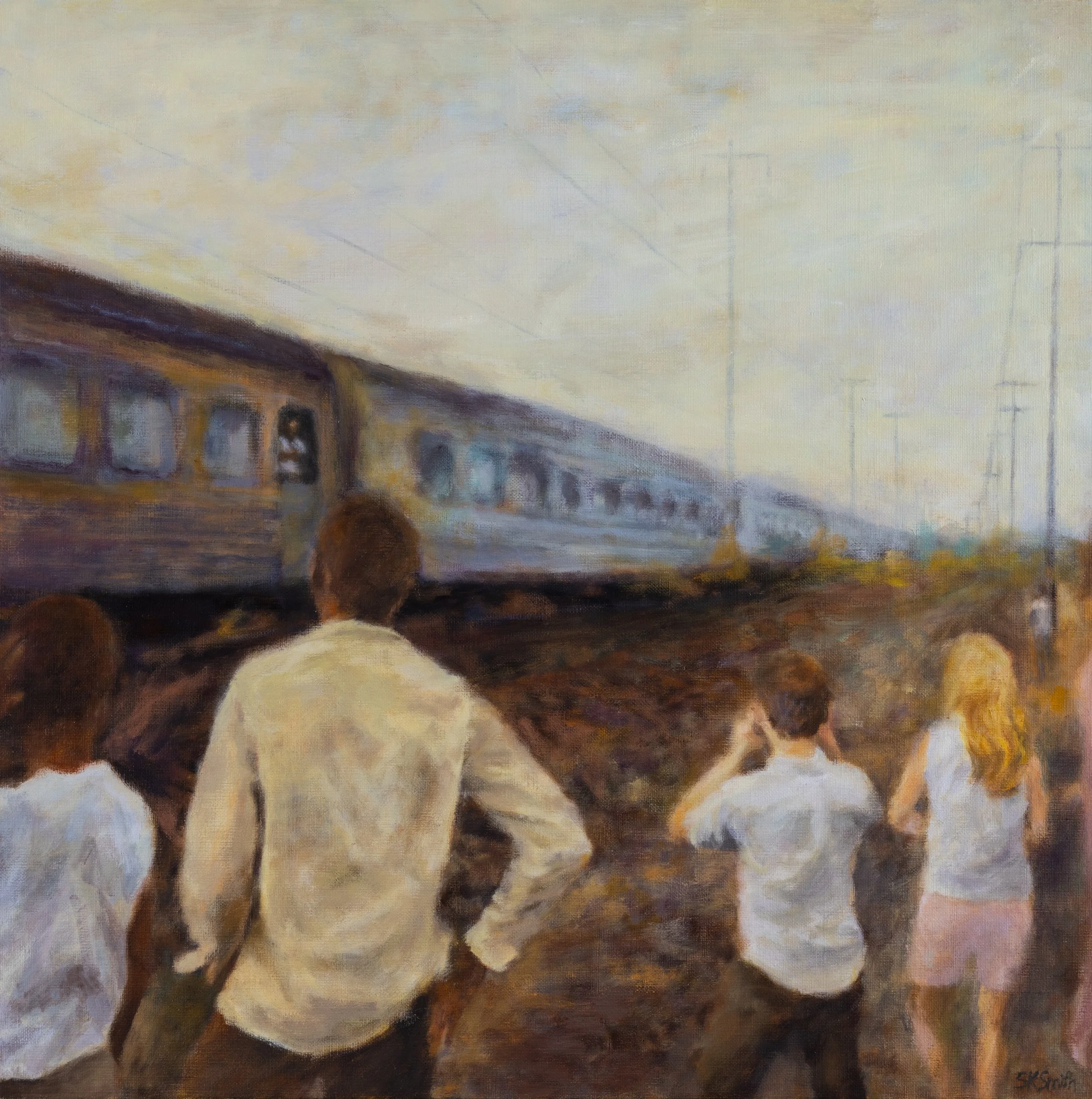 RFK's Funeral Train No. 2, Oil on linen, 18 x 18" 2026 