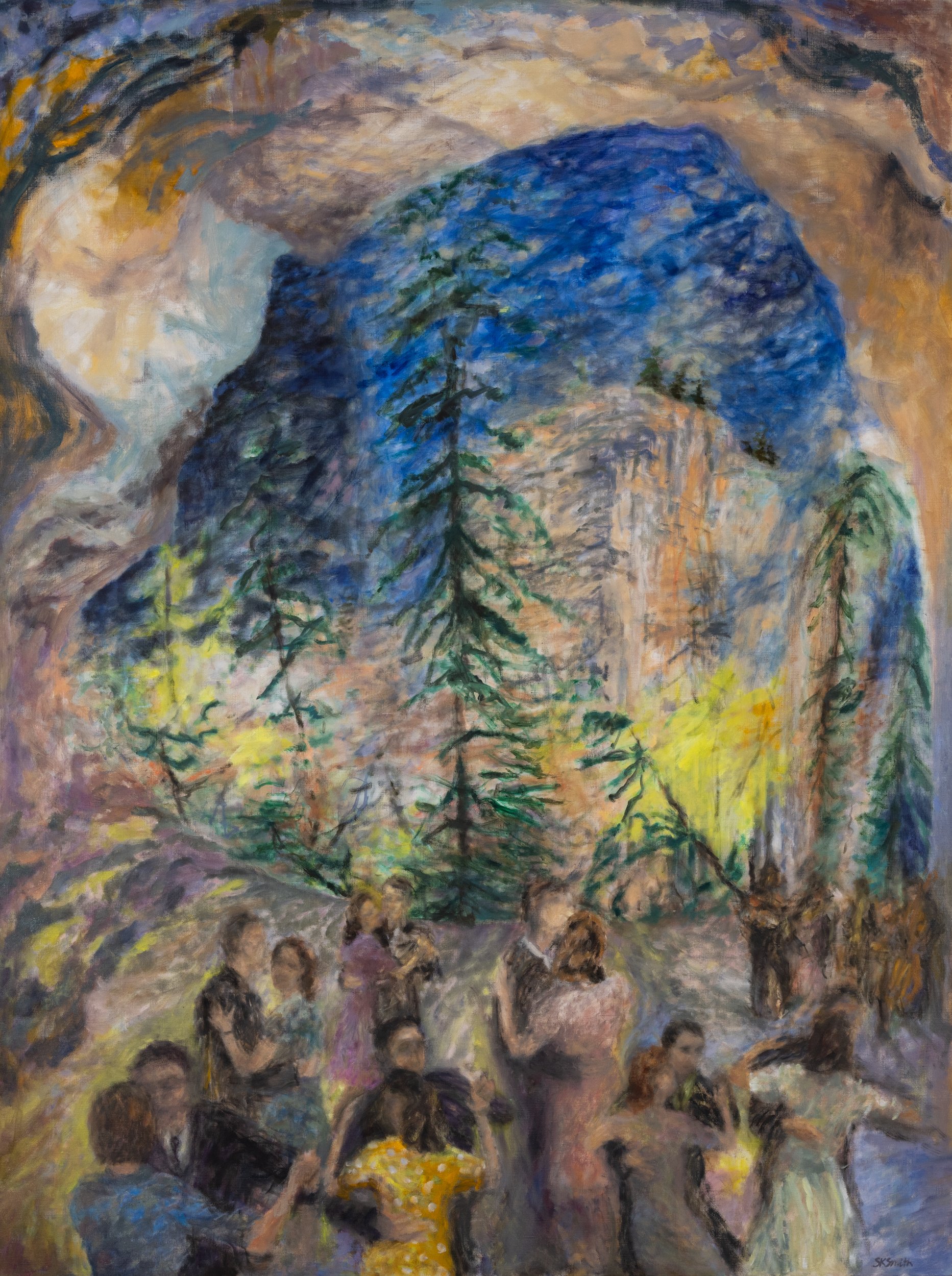 Dance Hall Cave (before the war), Oil on linen, 48 x 36" 2026