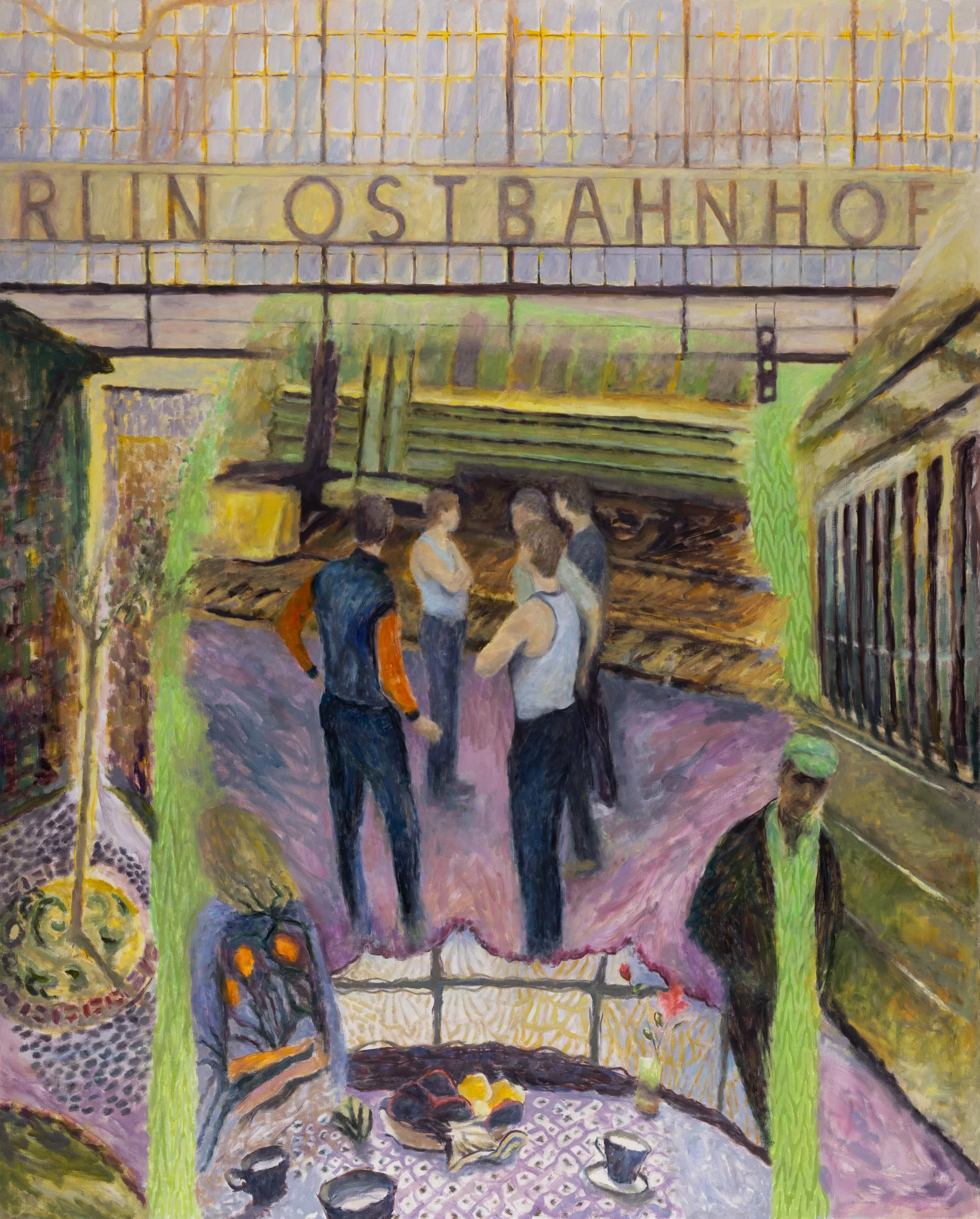 Waiting For the Train, Oil on linen, 62 x 50" 2026