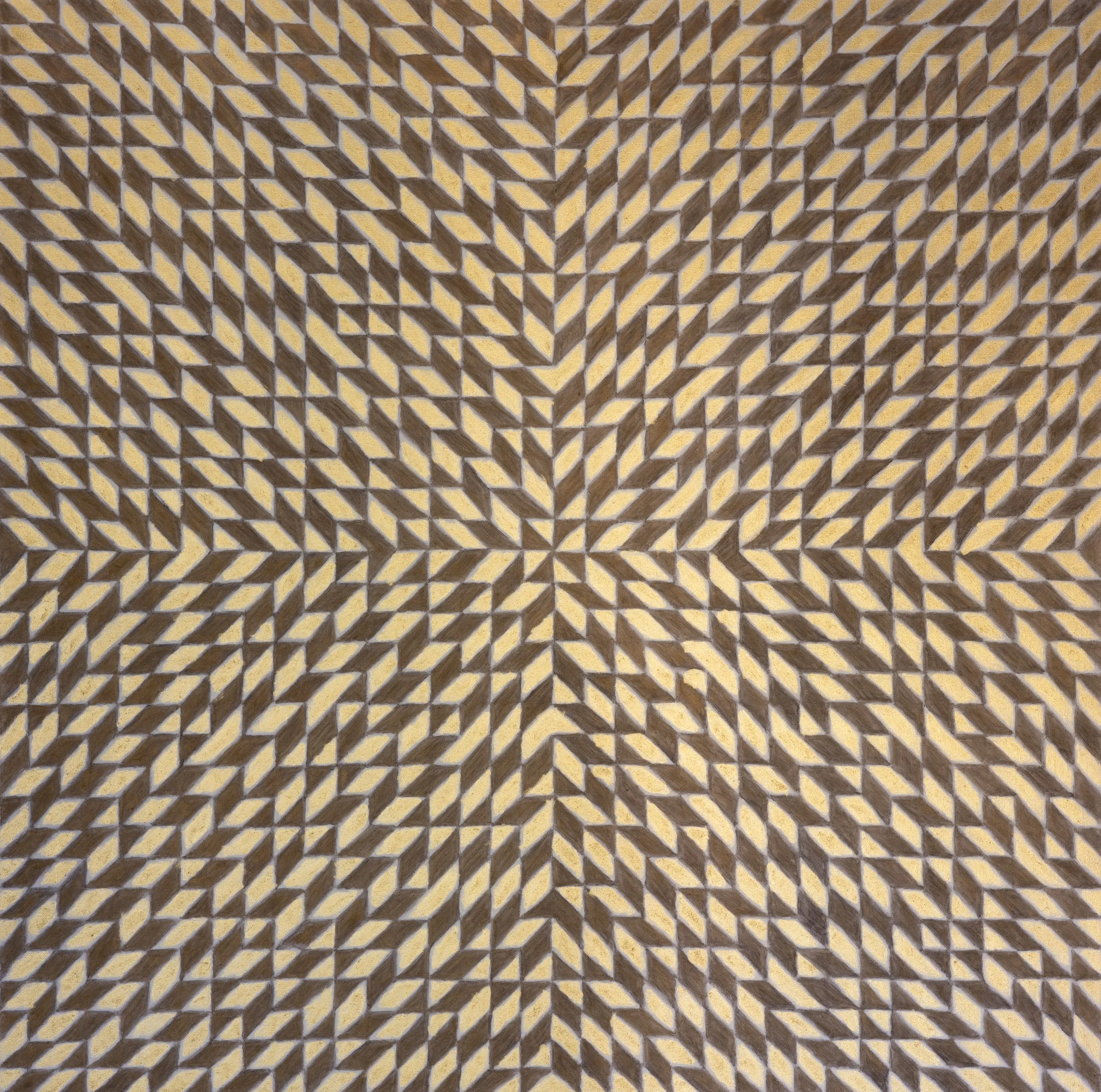 Burn Rate No. 14 (Pyramid Scheme), Oil and charcoal (made from US dollars) on canvas, 36 x 36" 