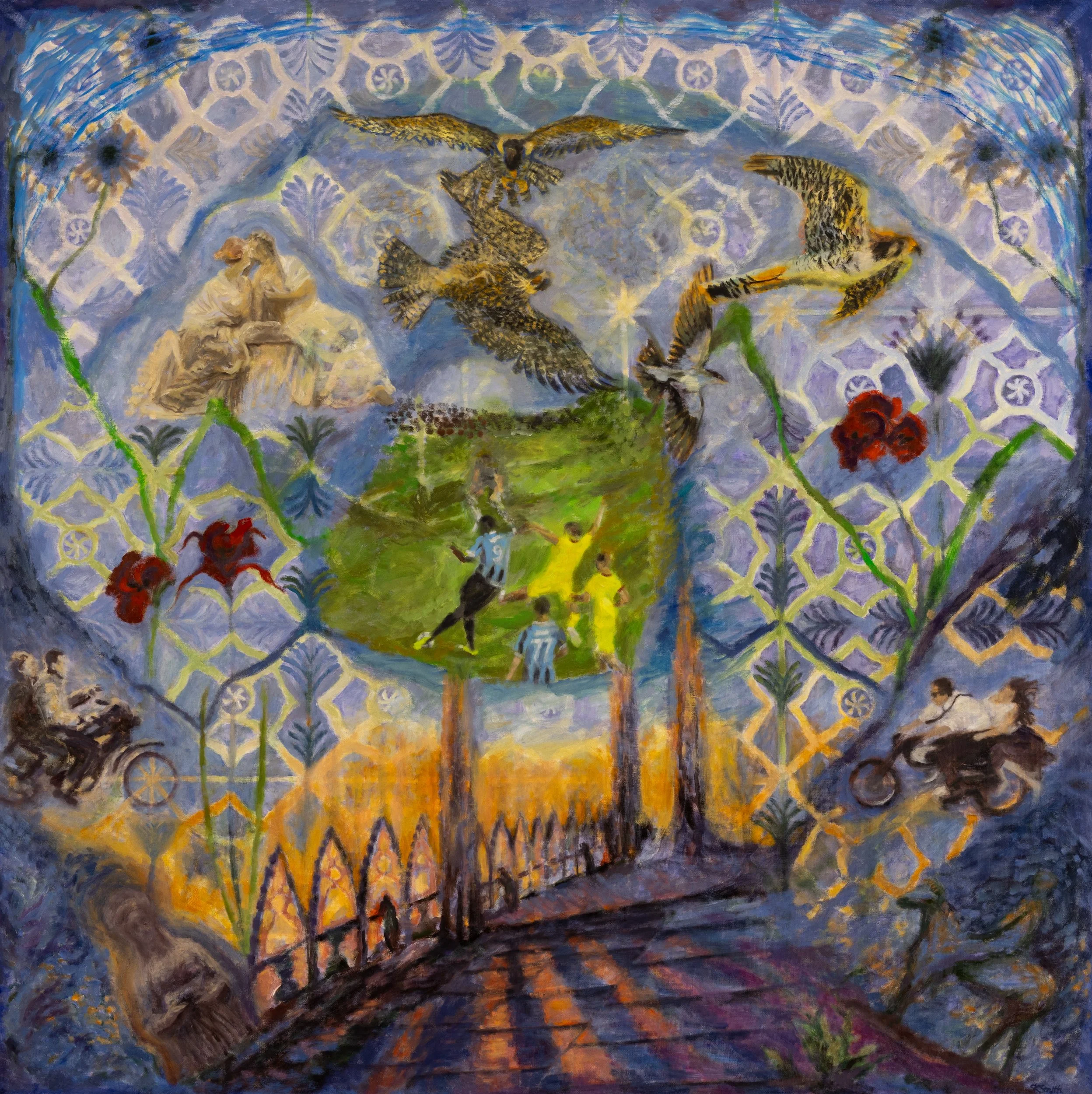 Etruscan Tiles, Oil on linen, 42 x 42" 2026