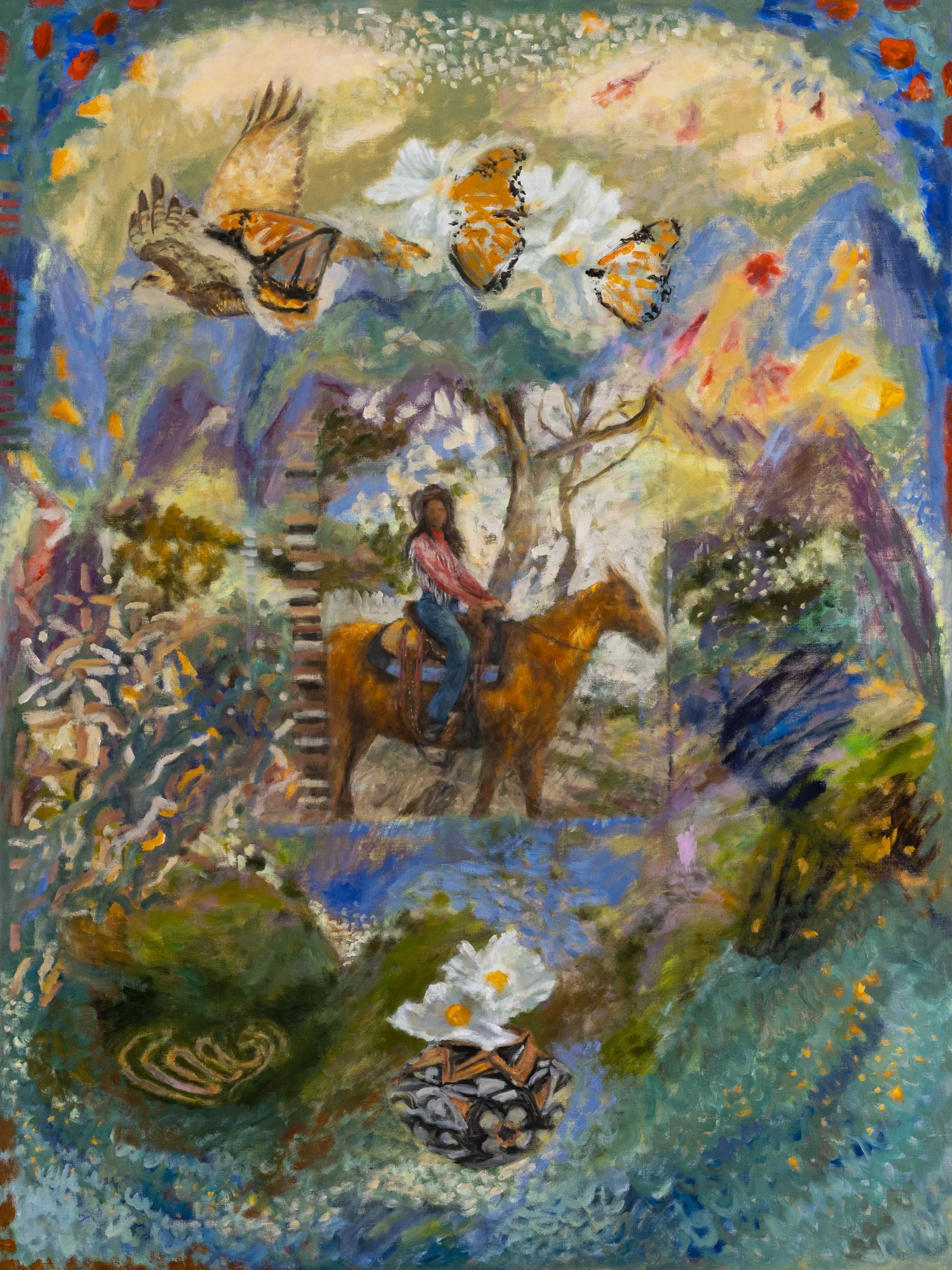 California Pictographs, Oil on linen, 40 x 30" 2026