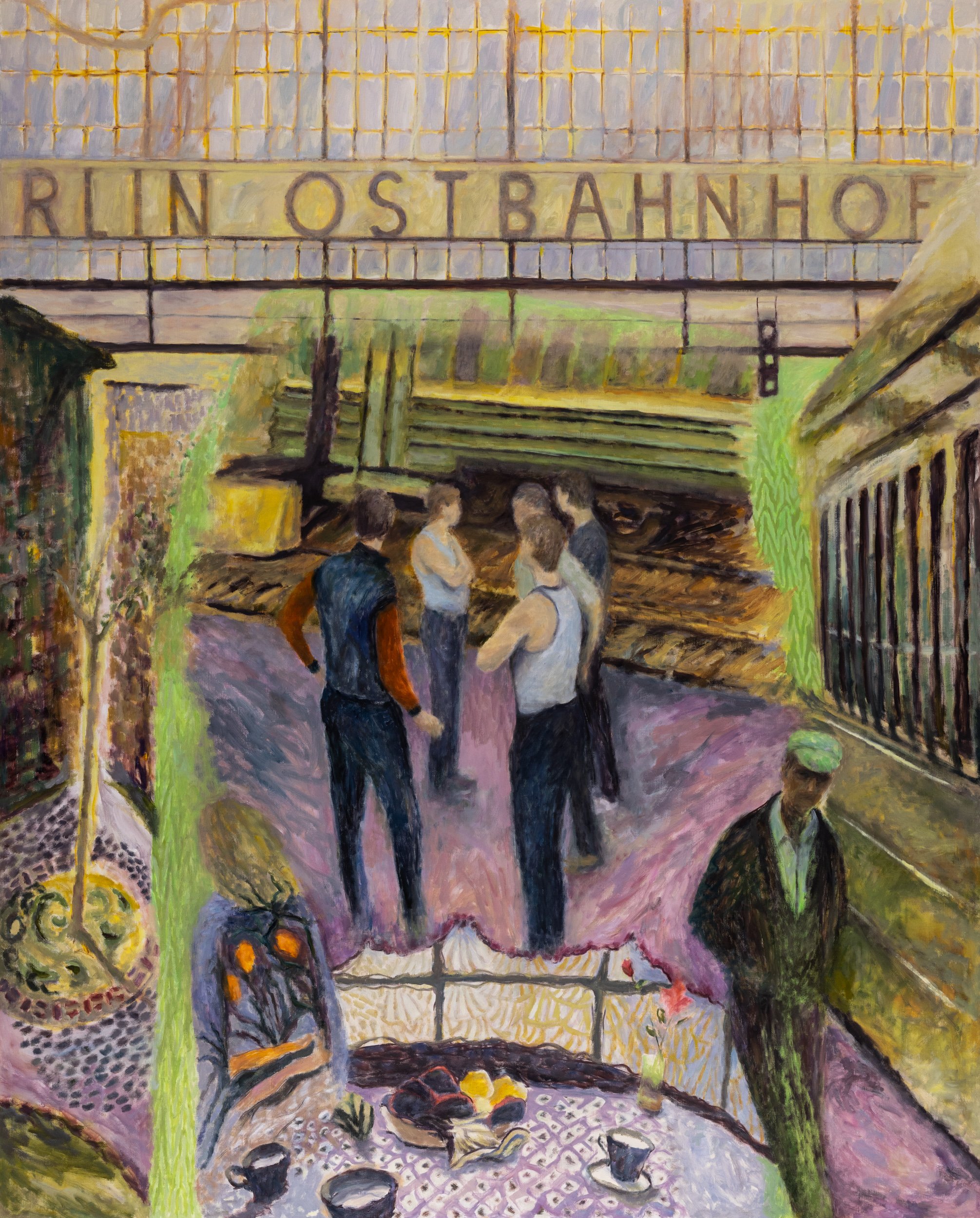 Waiting For the Train, Oil on linen, 62 x 50" 2026
