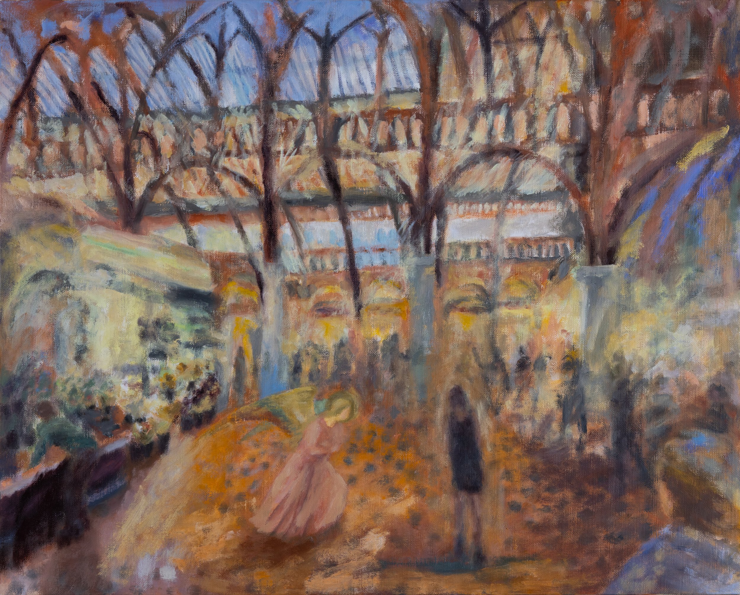 Annunciation at Copenhagen Station No. 2, Oil on linen, 16 x 20" 2026