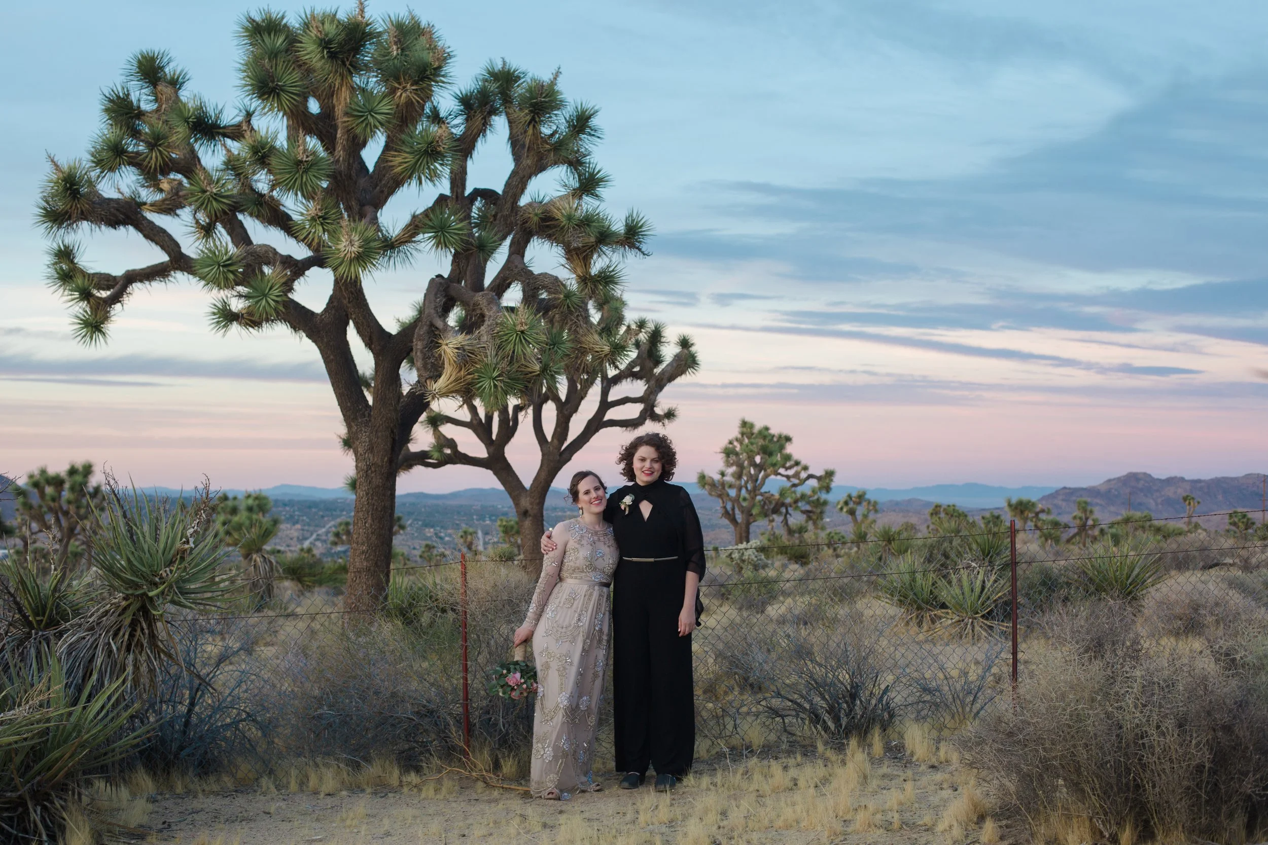 Rose &amp; Tatiana’s Intimate Desert Wedding, Joshua Tree, CA