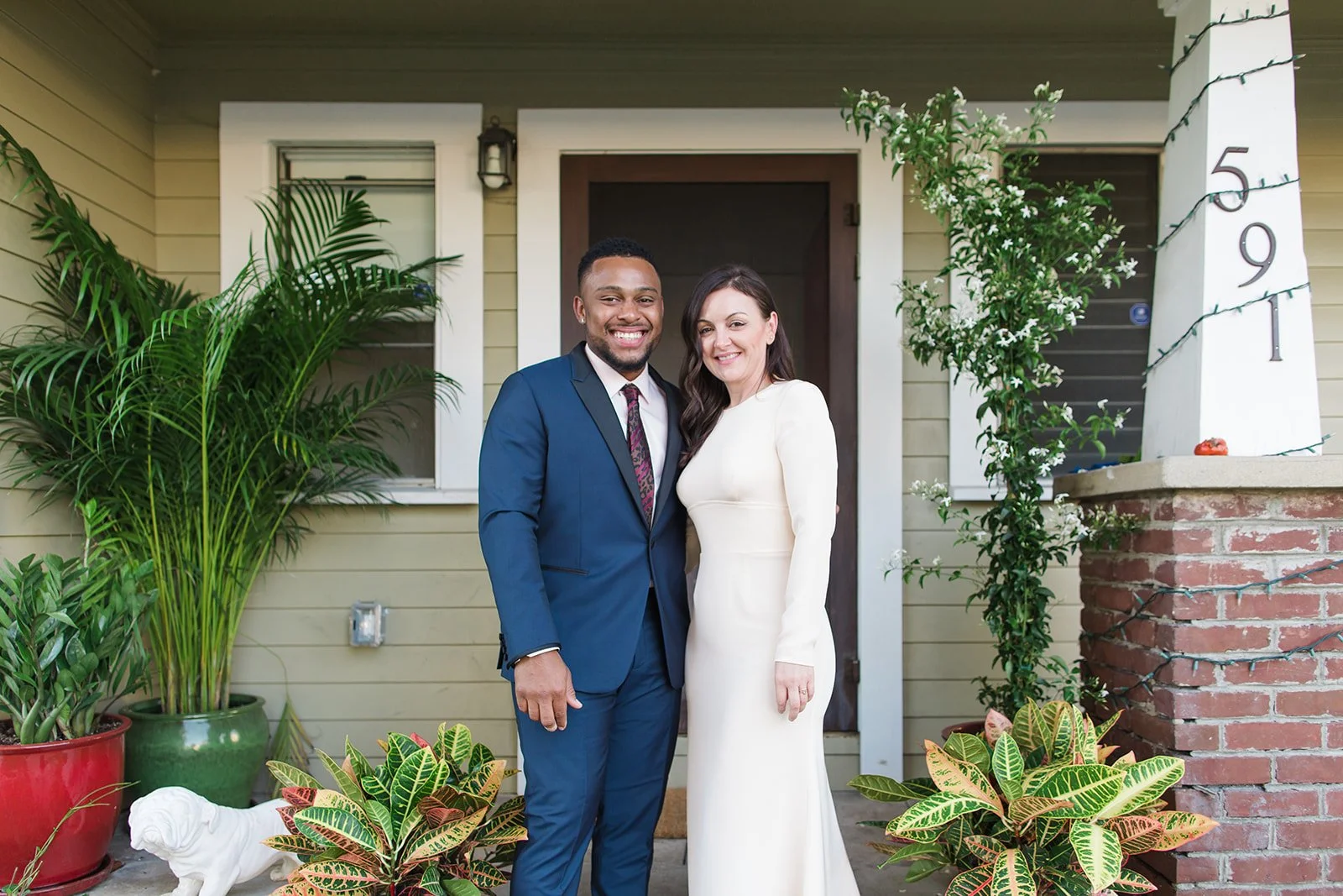 Megan &amp; Aheim's Cozy Backyard Dinner Party Wedding, Los Angeles
