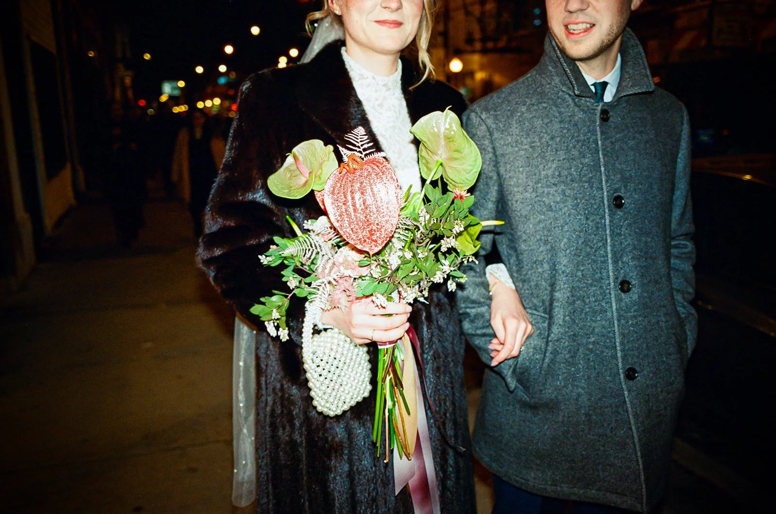 Janine &amp; Graham's Neighborhood Winter Wedding, Plant Shop Ceremony &amp; Bar Reception (Chicago)