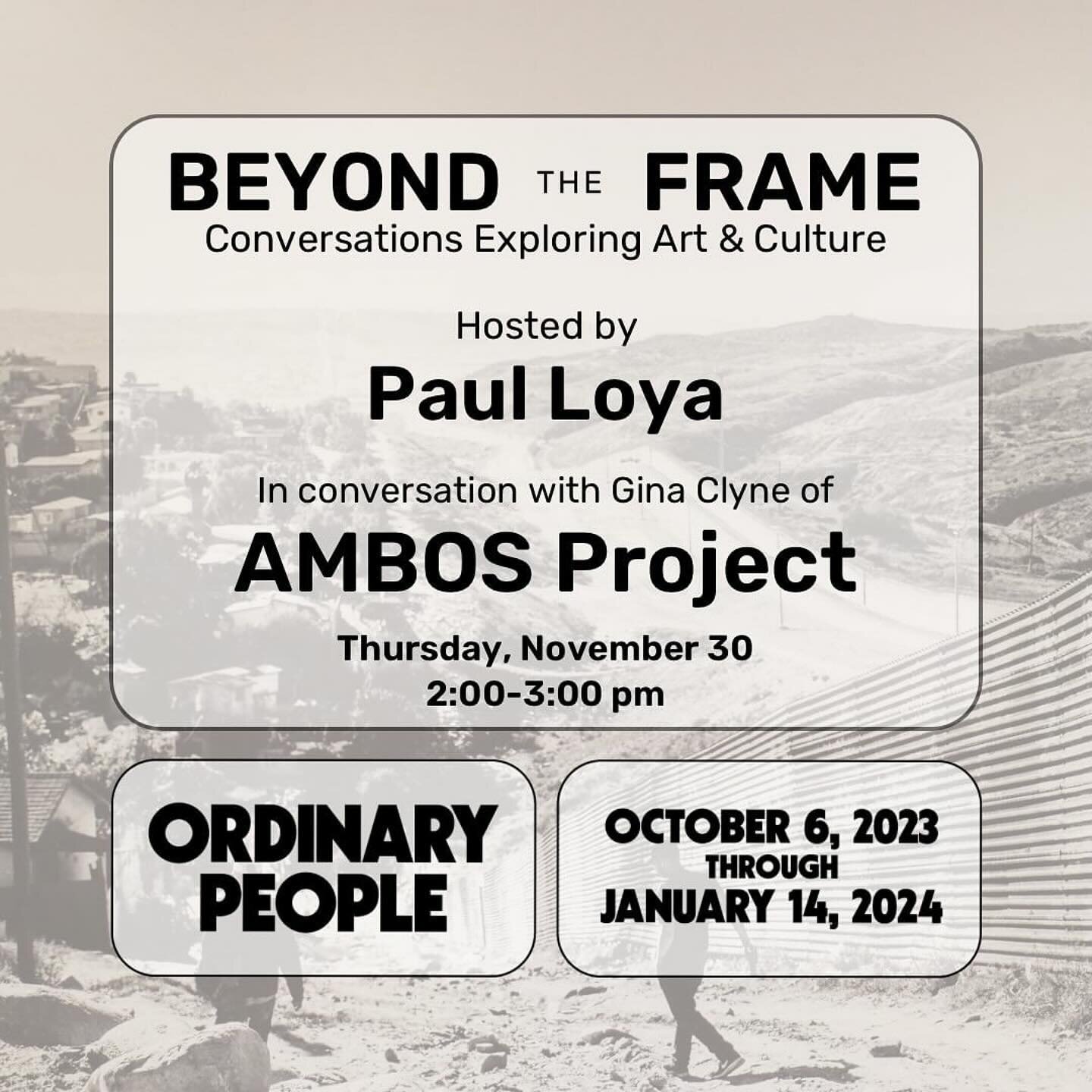 Leaving my photo editing cave for a few hours today to talk with @paulloya about the photographs I took at the US/Mexico borderlands for @ambosproject, now exhibiting through January at @lbmaorg. (👈🏼 click to see the livestream on IG). CATCH US at 