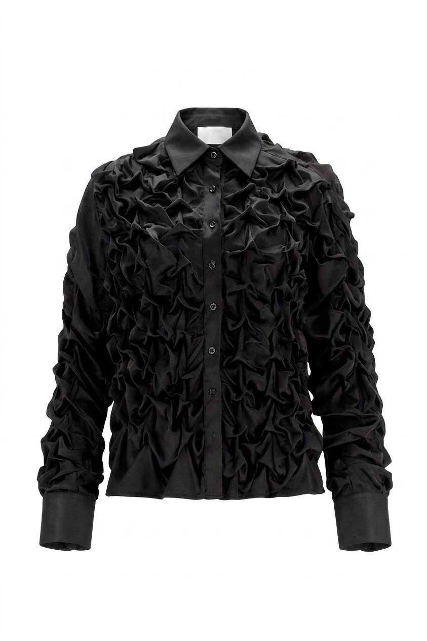 HANDPLEATED SILK SHIRT