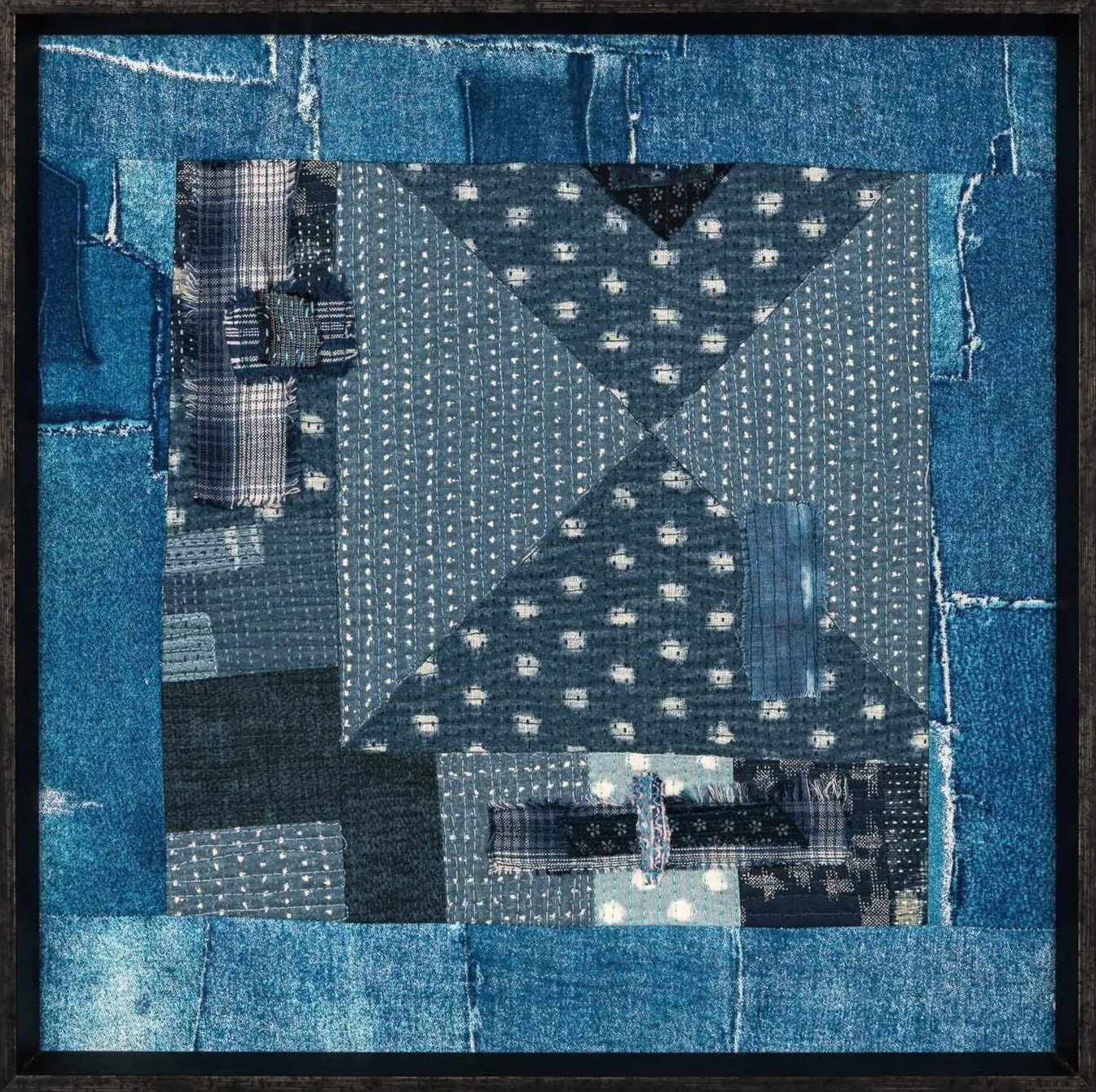 BLUE IKAT ~ 14.75 x 14.75 inches