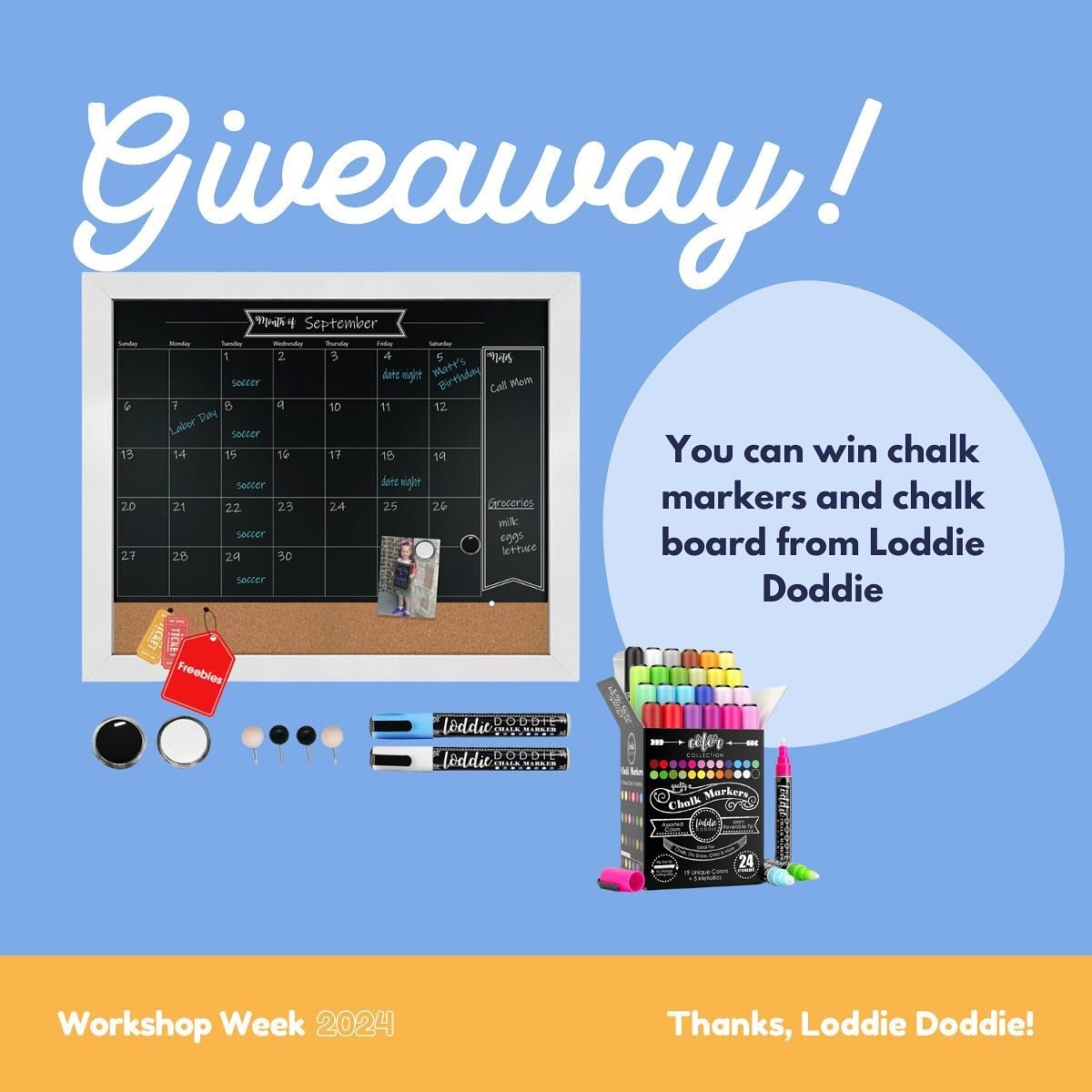 We have sooo many amazing giveaway items for you this year at Workshop Week! Like this one from @loddiedoddieco ... how awesome would it be to win this?!

&ldquo;How do I win?&rdquo;, you ask?

The rules are simple (and, dare we say, nonexistent 😉)
