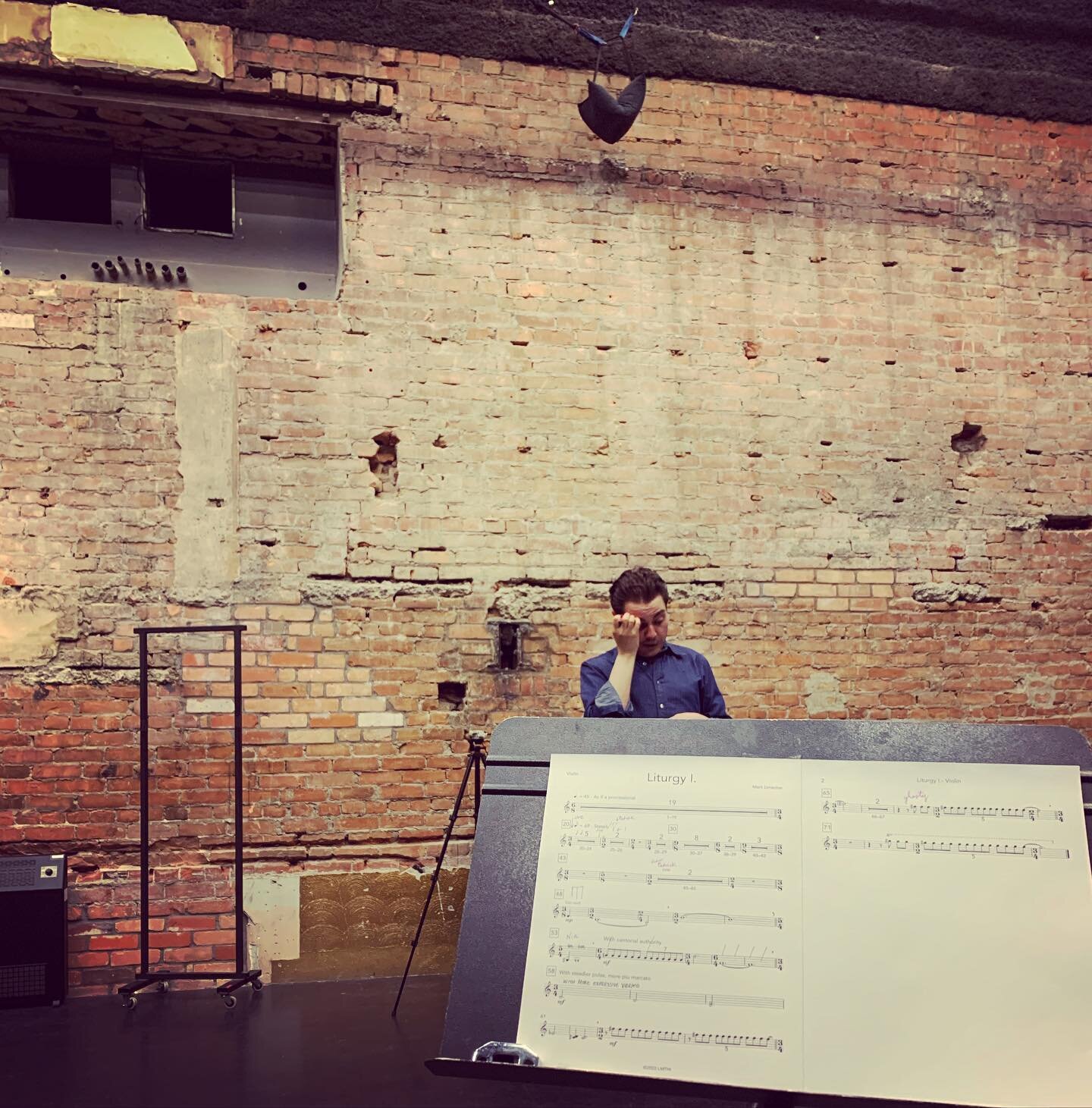 A little Monday afternoon chamber music reading at @thegrandyyc !

The biggest thanks to @legato_gelato @nikkidmcc @bigbonesbill @n.d.drums @lololunes @staplesbows and @jon.wielebnowski 
for workshopping my works in progress-
Can&rsquo;t wait to brin