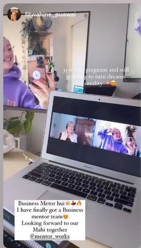 A mentor session via Zoom with a small business owner.
