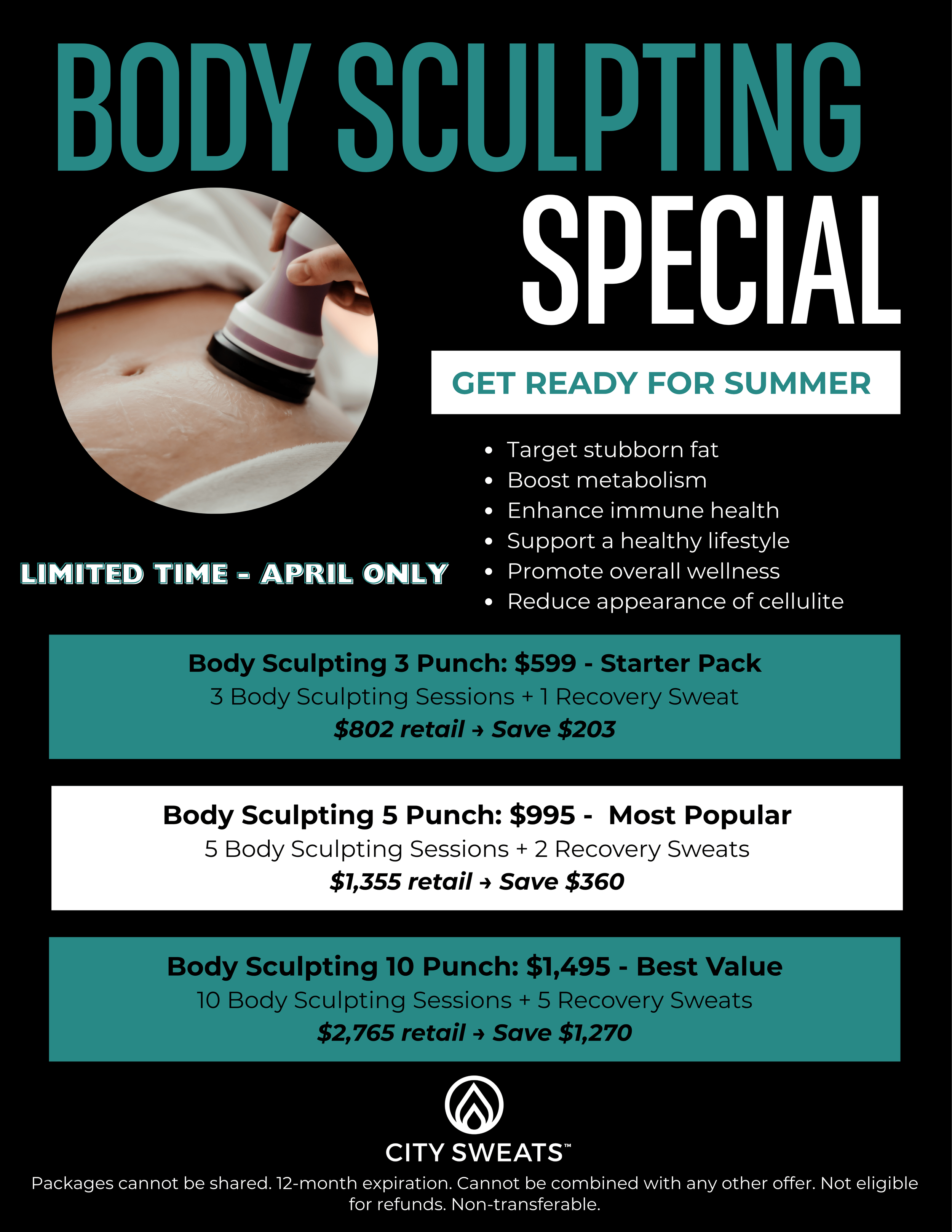 Body sculpting in Bellevue with free recovery sweats included. Save up to $1,270 at City Sweats Bellevue.