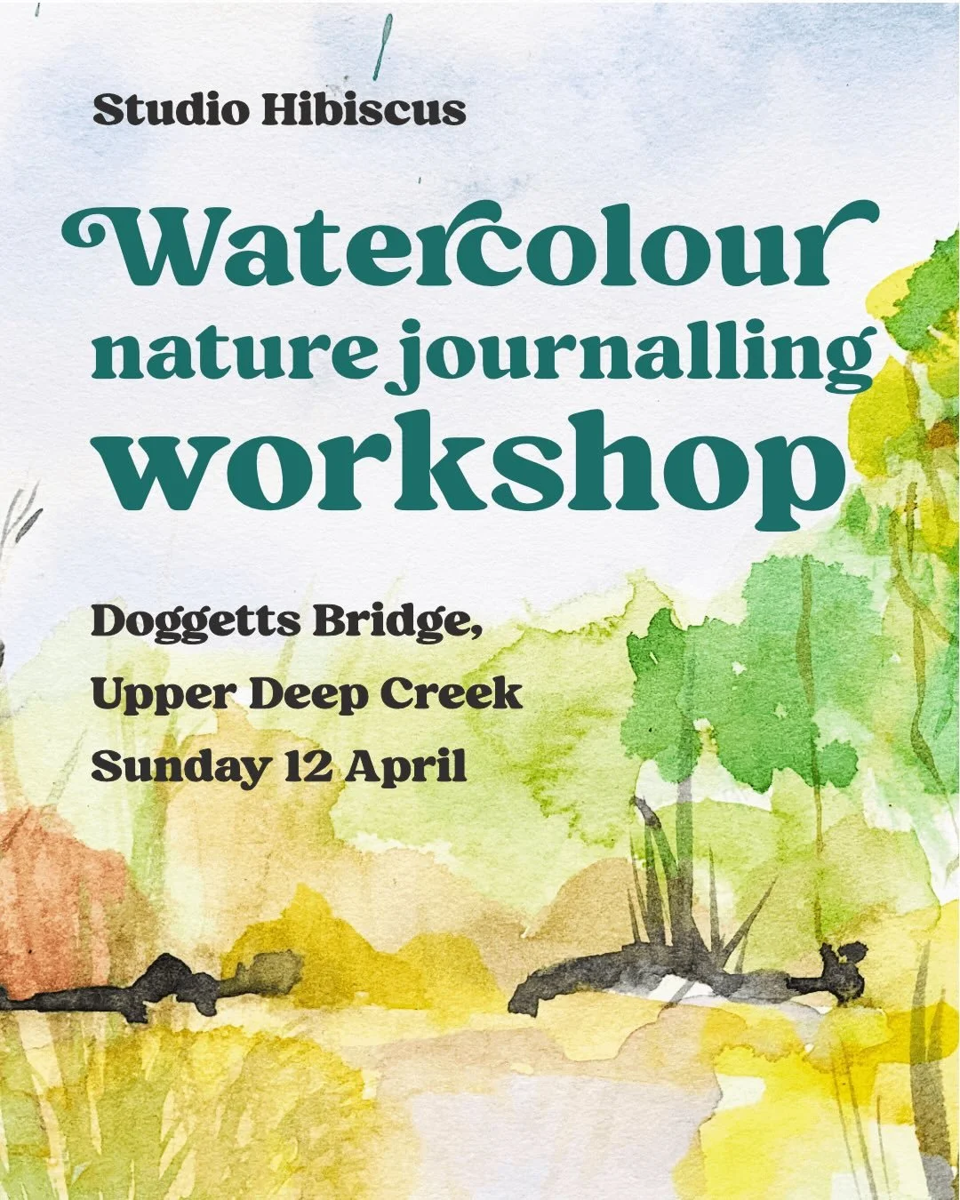 Join me for a relaxed, outdoor watercolour workshop by the creek 🌿
As part of the Deep Creek Biolink event with @biolinksalliance and @upperdeepcreeklandcare, I&rsquo;ll be guiding a nature journalling session.
No experience needed - this is about n