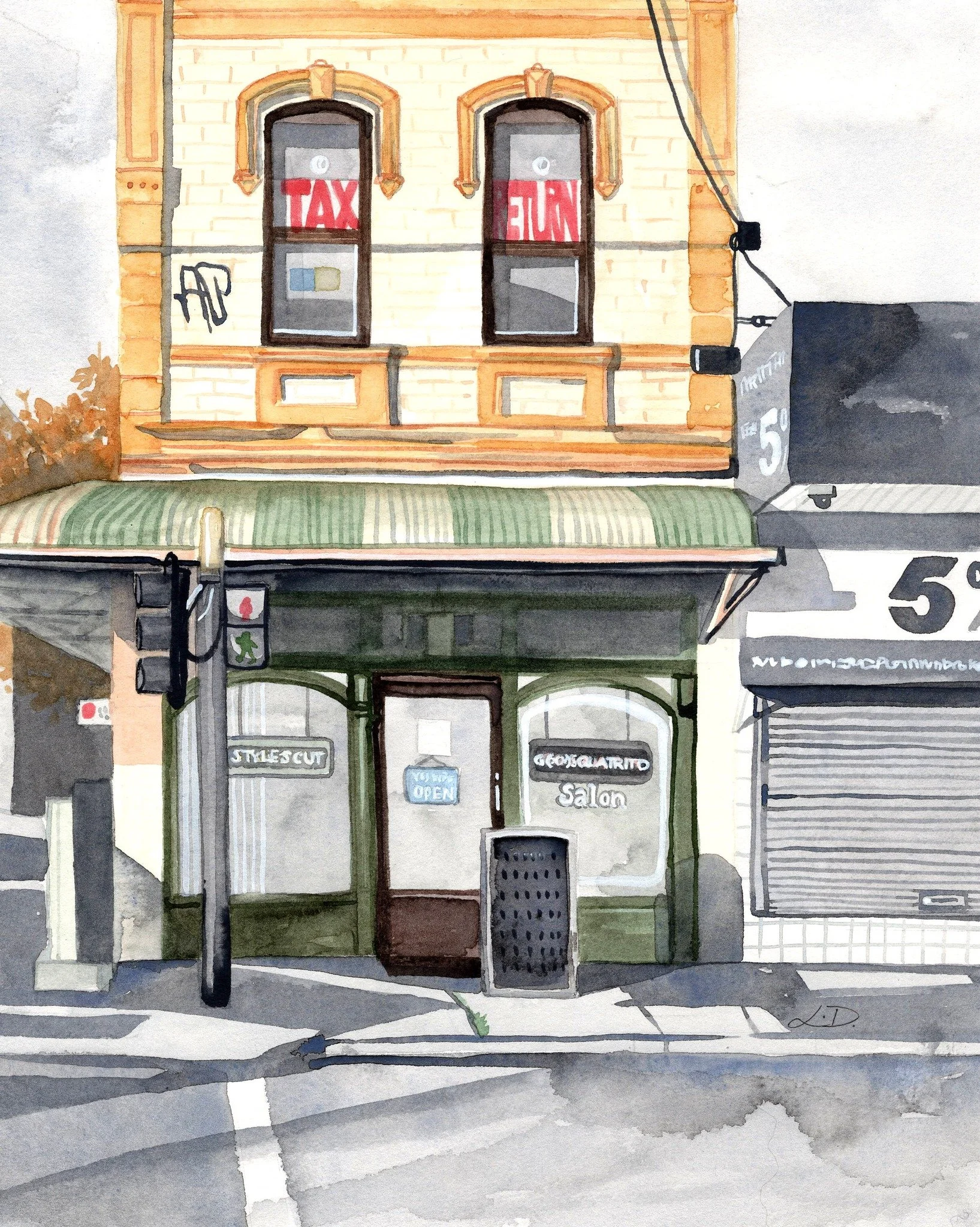 Did this illustration for a classic barber on Barkly St a while back.
Walked past recently and it&rsquo;s now closed. :(