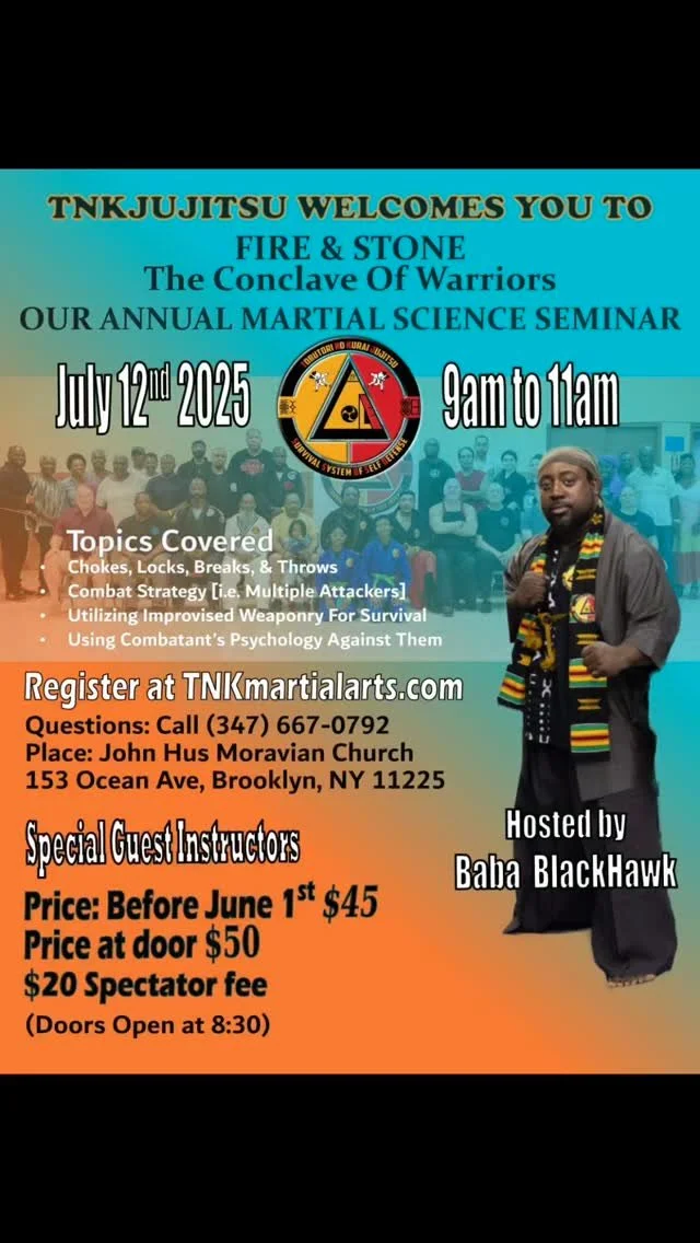 If you attend before you know the value we bring, if you have never had the opportunity to attend, you don't want to miss out! July 12th, come join the fun in Brooklyn NY.
#tnkjujitsu #worldwarrioralliance #sanuces #urbancombatives