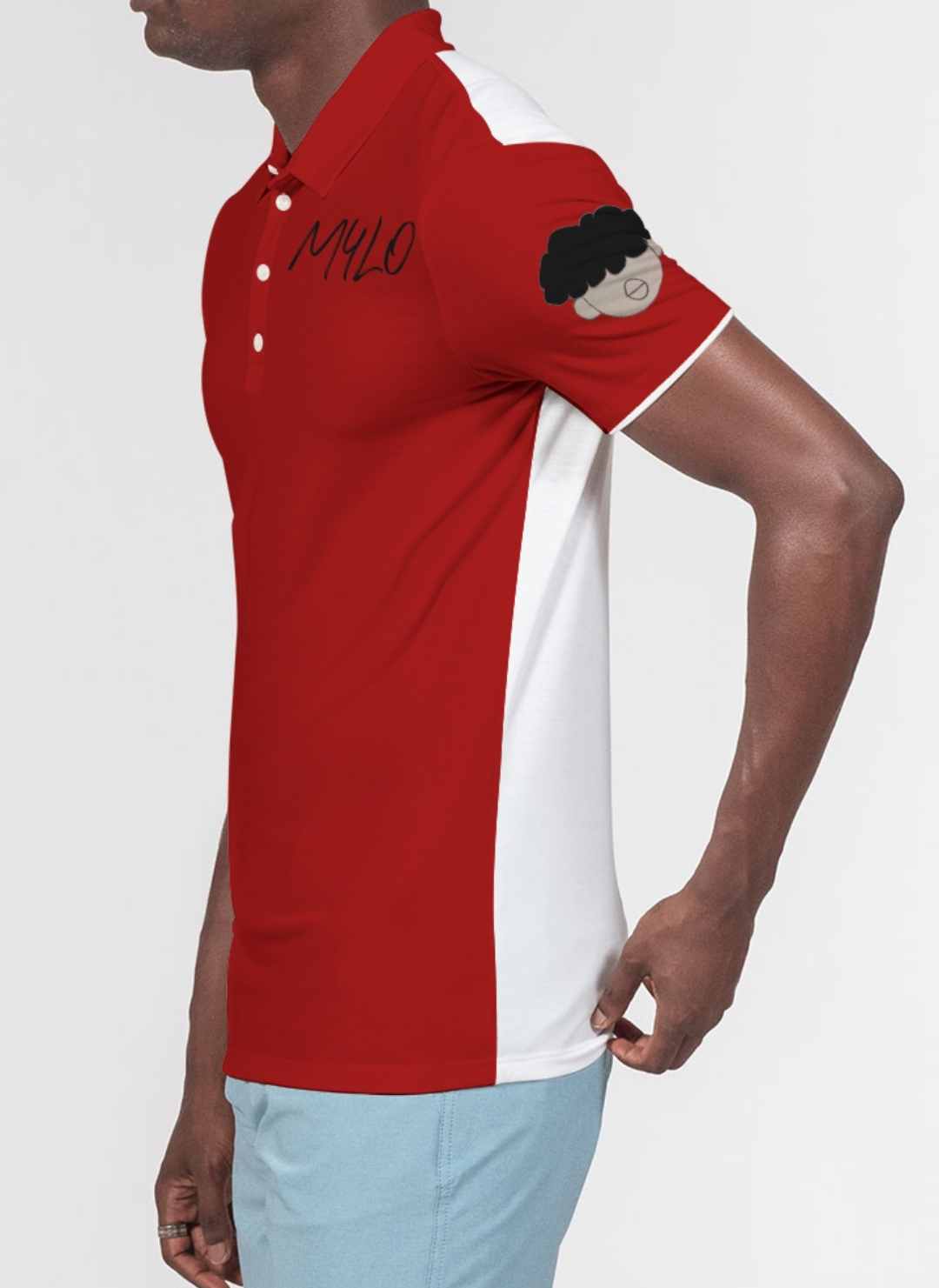Mylo Red Men's Slim Fit Short Sleeve Polo