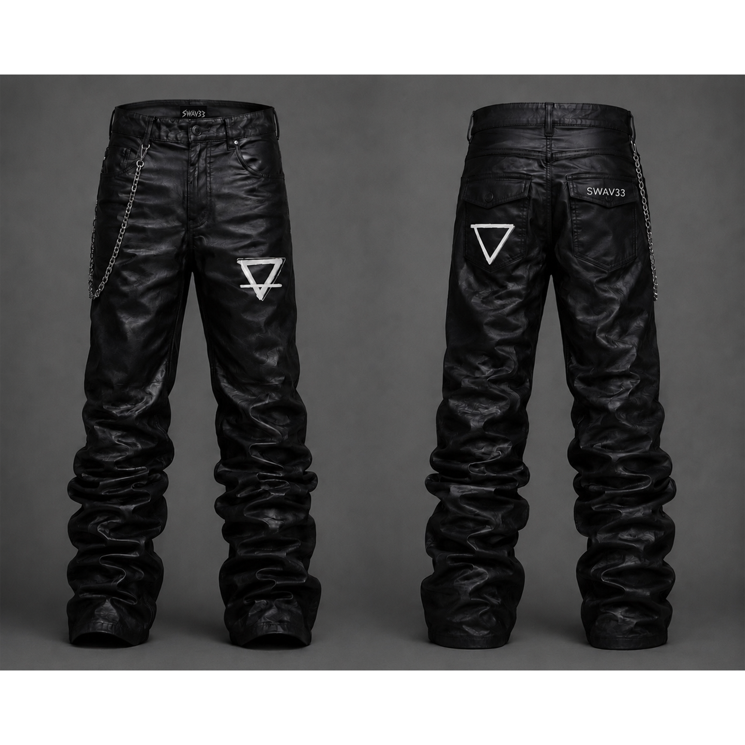 ECLIPSE STACKED FAUX LEATHER PANTS