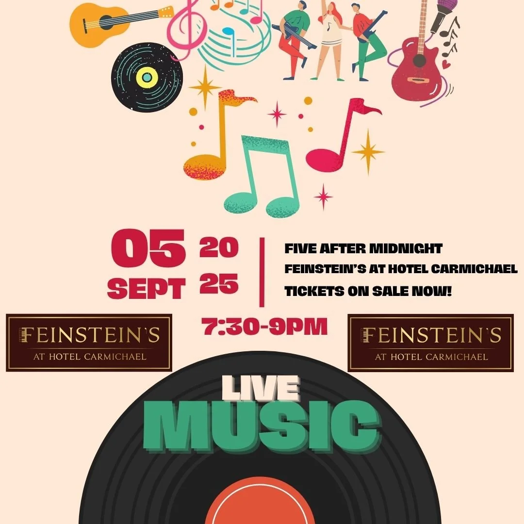 Did you see the announcement?!? We are playing live at @feinsteinshc on 9/5 from 7:30-9pm! Tickets are on sale now and can be purchased at the link below. Come enjoy a night of dancing, drinks, food, and great entertainment. Hope to see you there!
 #