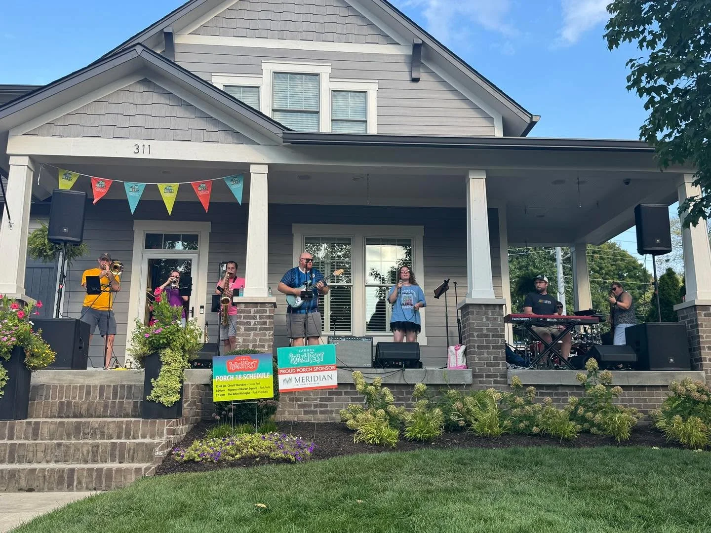 We had an absolute BLAST playing at @carmelporchfest  last weekend! Thanks to all who came out for great music all day. 
📸 Jason Ryan
#indymusic #indymusicscene #coverband #livemusic #drums #bass #guitar #keyboard #femalevocalist #trombone #trumpet 