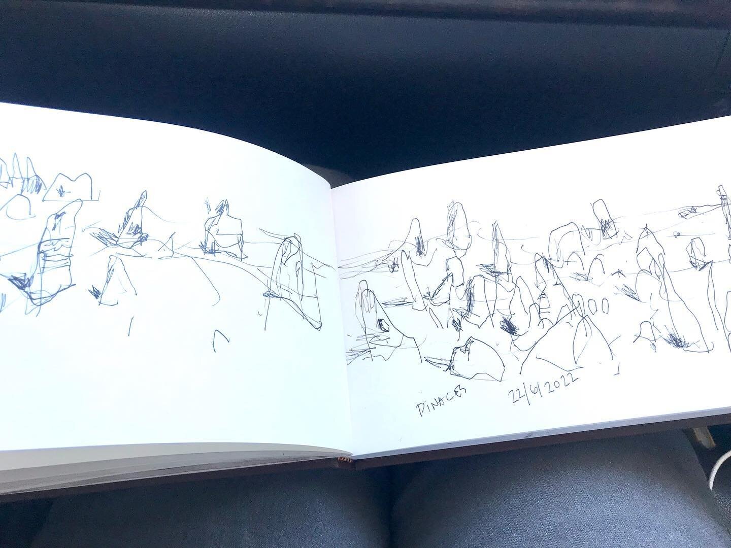 Sketching the Pinnacles whilst driving amongst them