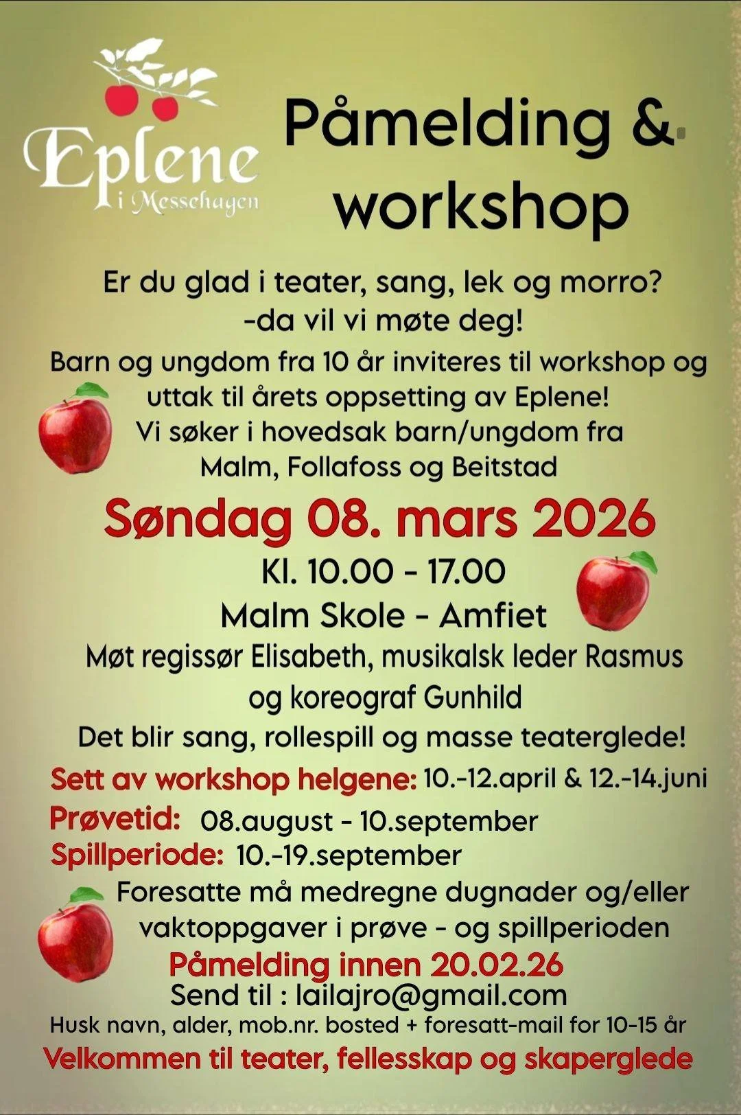 Barn og ungdom inviteres nå til å delta i årets oppsetning