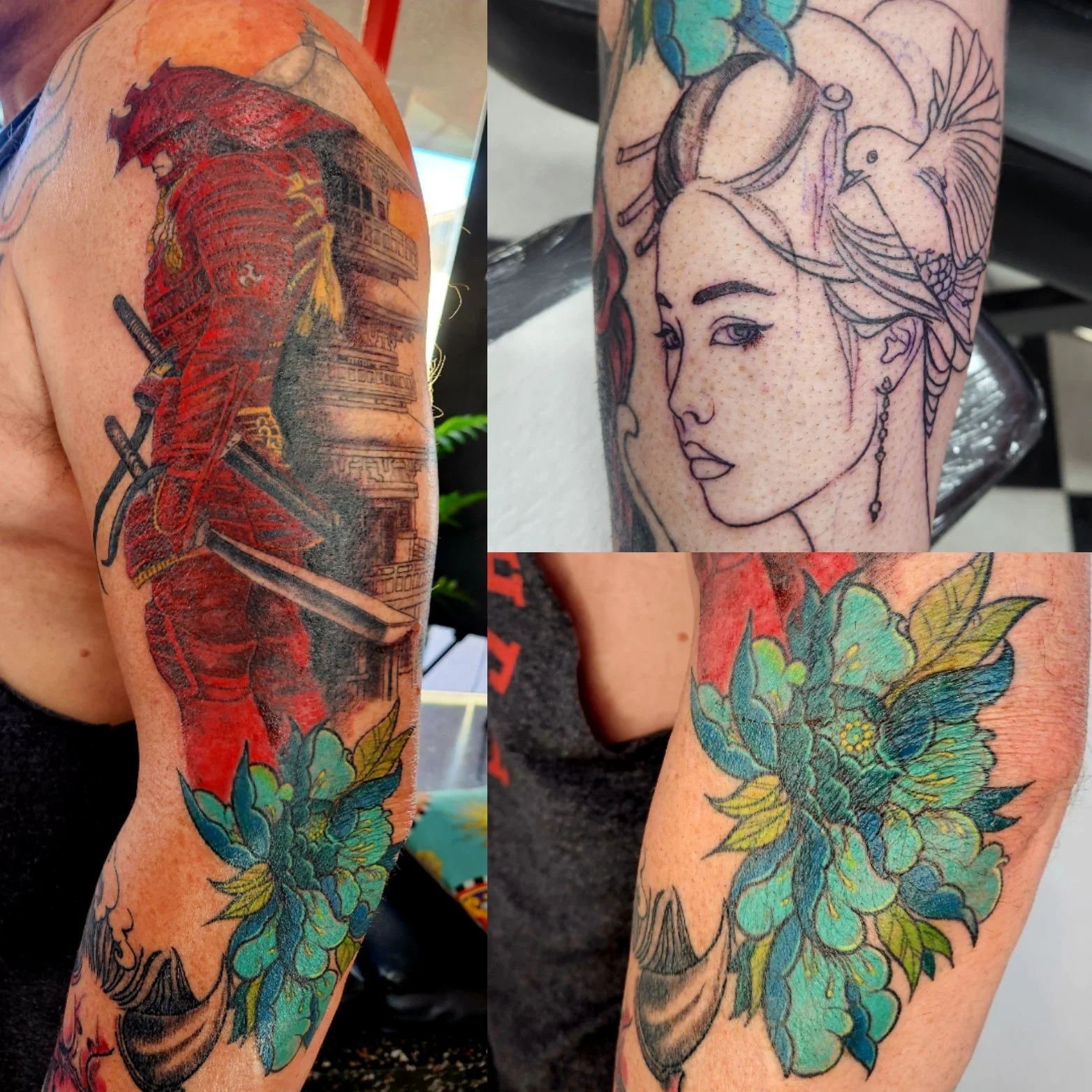 This is a sleeve I am currently working on. The Geisha will get some colour next time!
