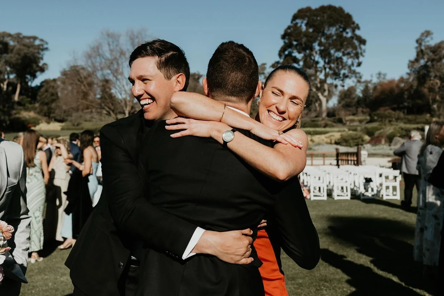 I absolutely LOVE the period after the ceremony finishes, where the couple get all the congratulations and hugs and kisses from their guests! There is so much emotion and joy! 
So make sure you give time for your guests to line up and show you lots