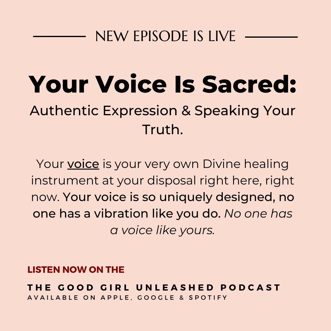 Your voice is so unique, magical and frickin&rsquo; POWERFUL

I want to remind you that YOU are your own healer. You were born with the power, you simply forgot. Your voice holds so much power and it has been suppressed for far too long.

It&rsquo;s 