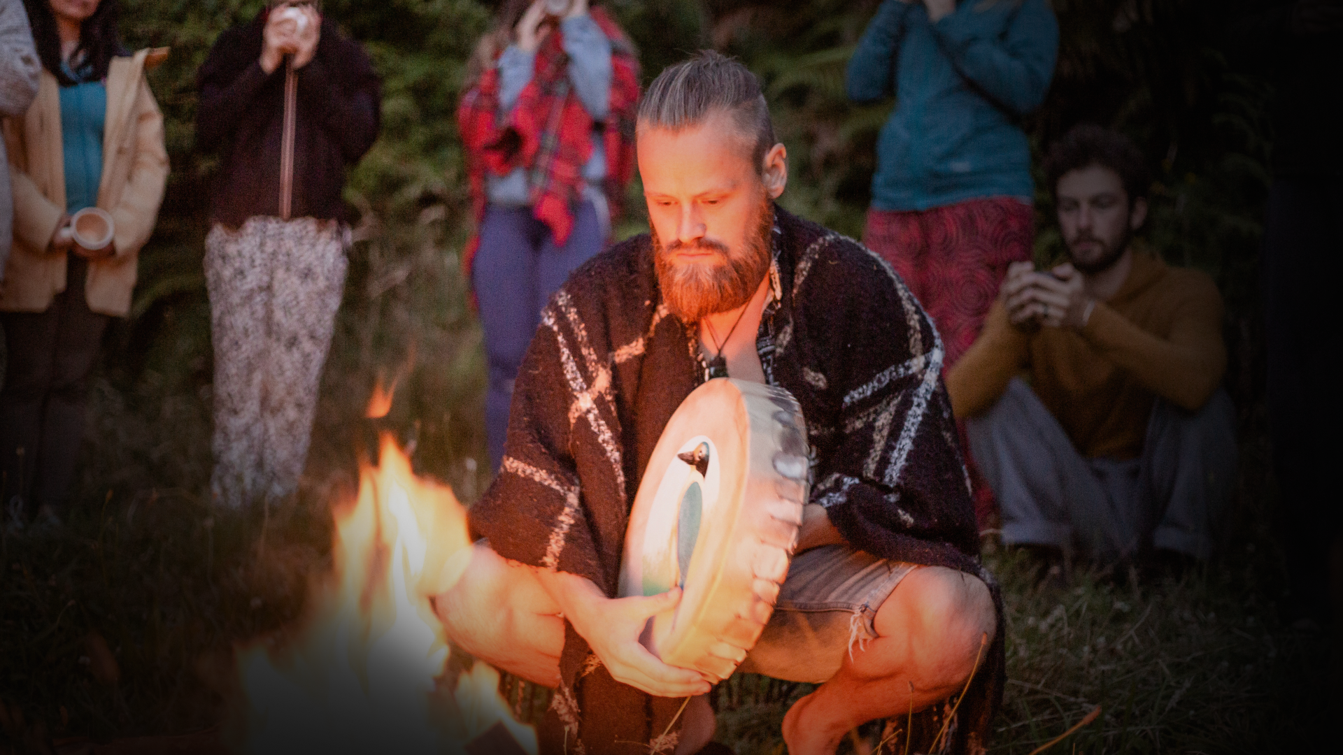 Fire ceremony during an embodied retreat for nervous system regulation and integration