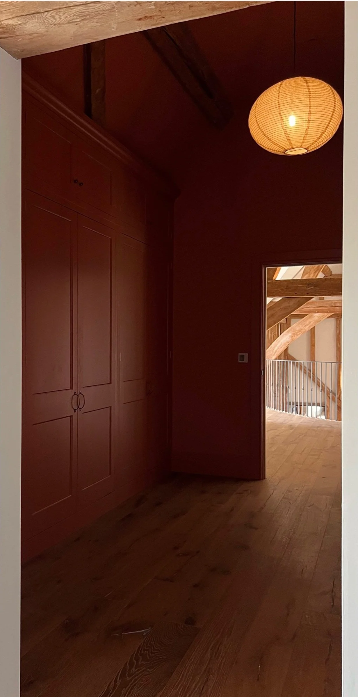 Bespoke wardrobes colour drenched in a barn conversion by Schoolhouse