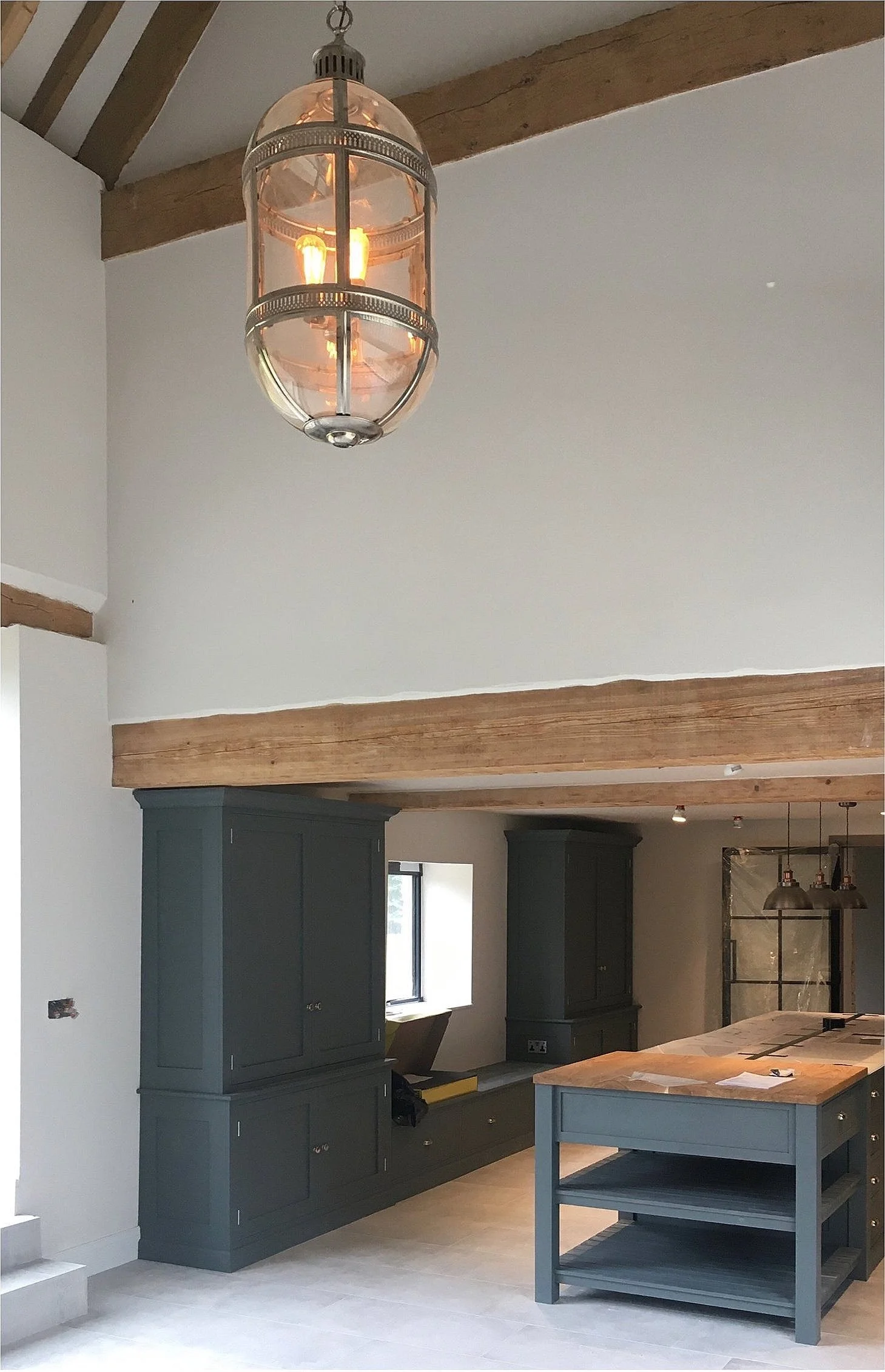 Bespoke kitchen hand painted in a Cotswolds barn conversion