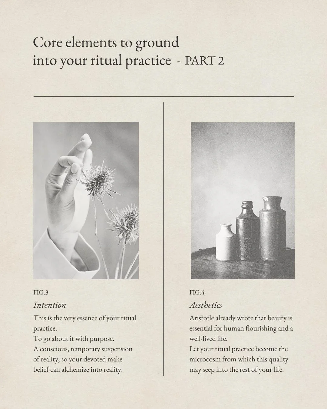 This is the second part of the series about core elements to ground into your ritual practice. ✨
I often get asked how to incorporate ritual in daily life (again). What would that look like? What is secular ritual all about? Are there any "rules