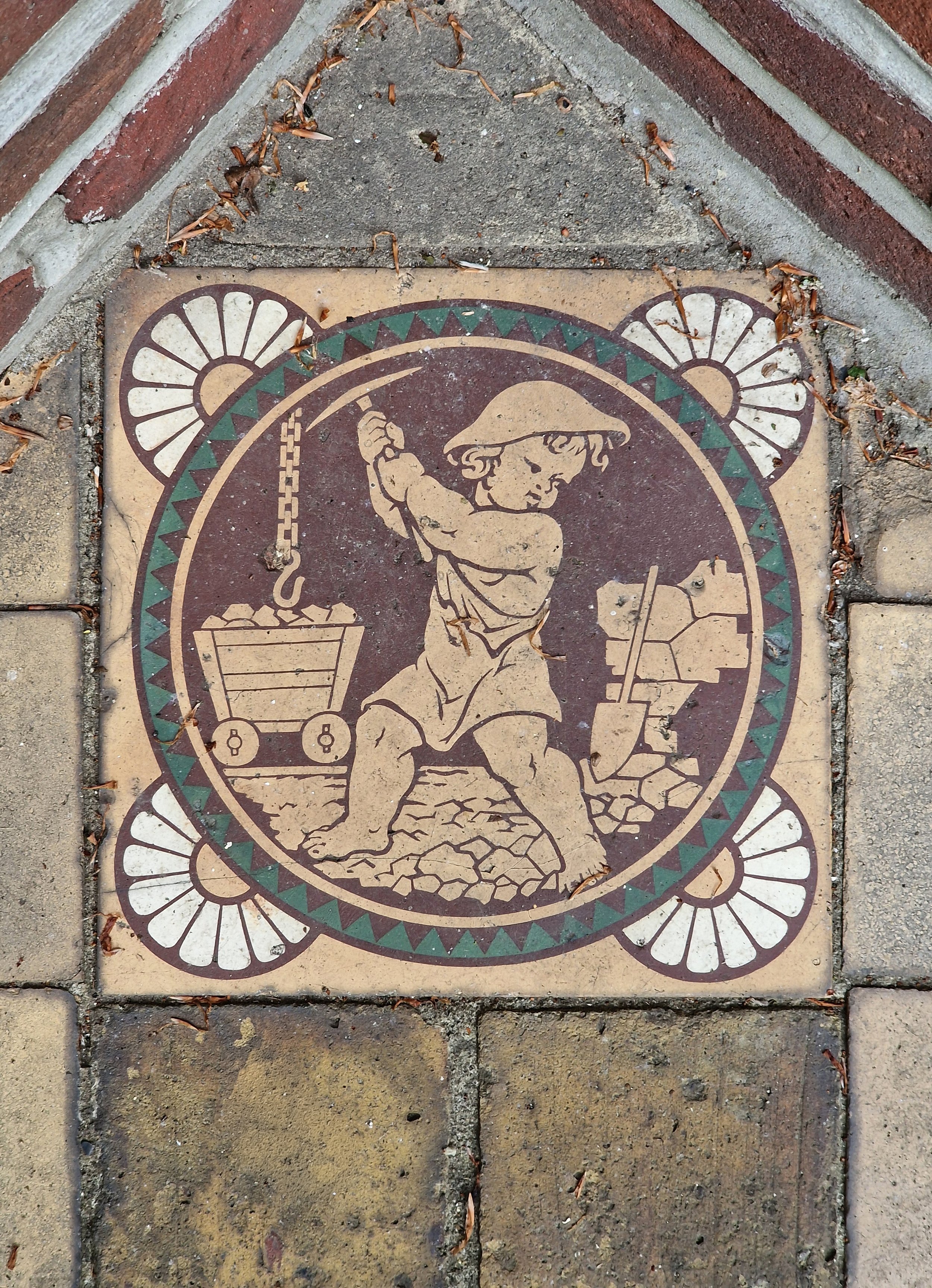 Louis Marc Solon Sgraffito Tile Minton Earthenware