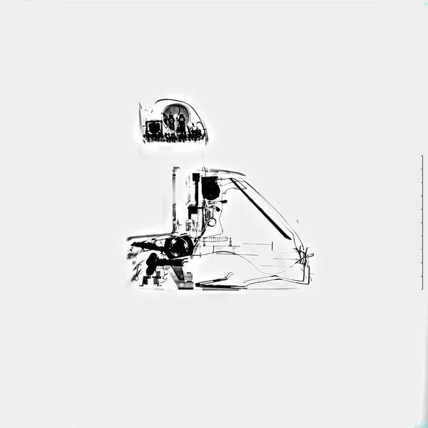 xray of polaroid camera by rebecca hackemann