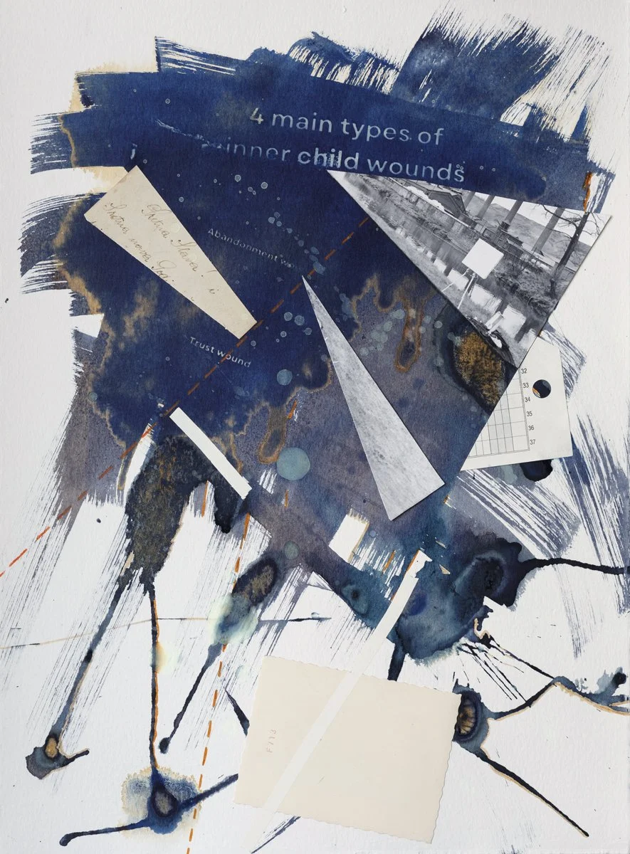 Learn Her Wounds, 2026. 11" x 15" in, wet/dry cyanotype, silver paper, aquarelle pen 