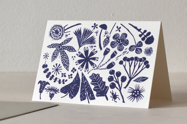 Faltkarte »Blaue Blumen« – bastisRike