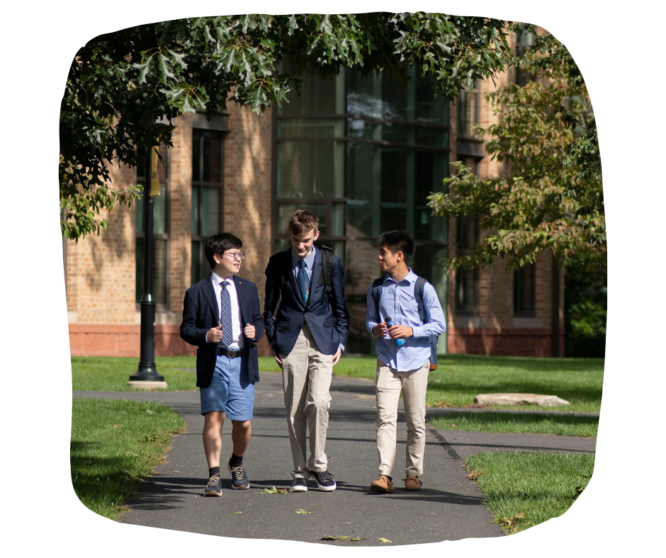 Students walking together on campus