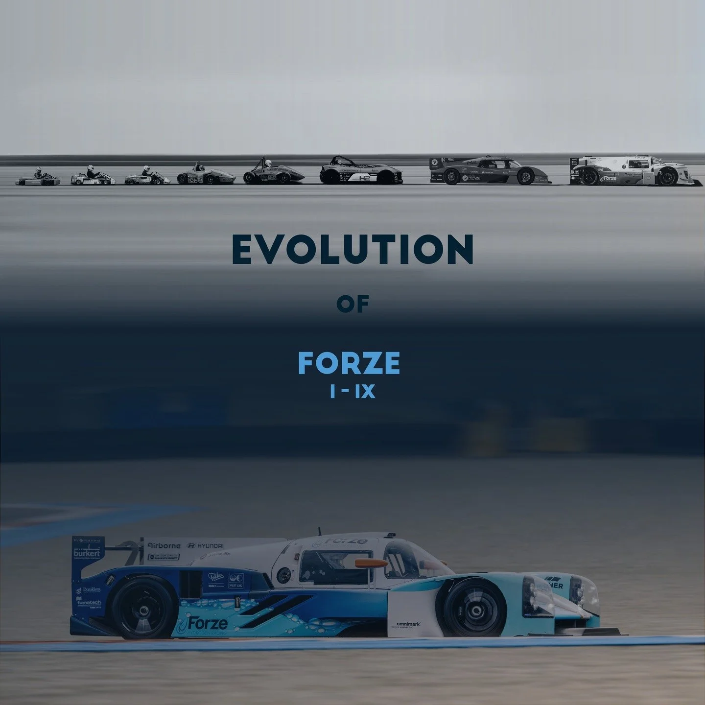 From Forze I to IX 💧🏎  

Nine cars, one mission: to push hydrogen racing further with every generation.  

From early prototypes to our latest race car, the Forze IX, we&rsquo;ve been breaking barriers, exploring new technology, and showing the pot