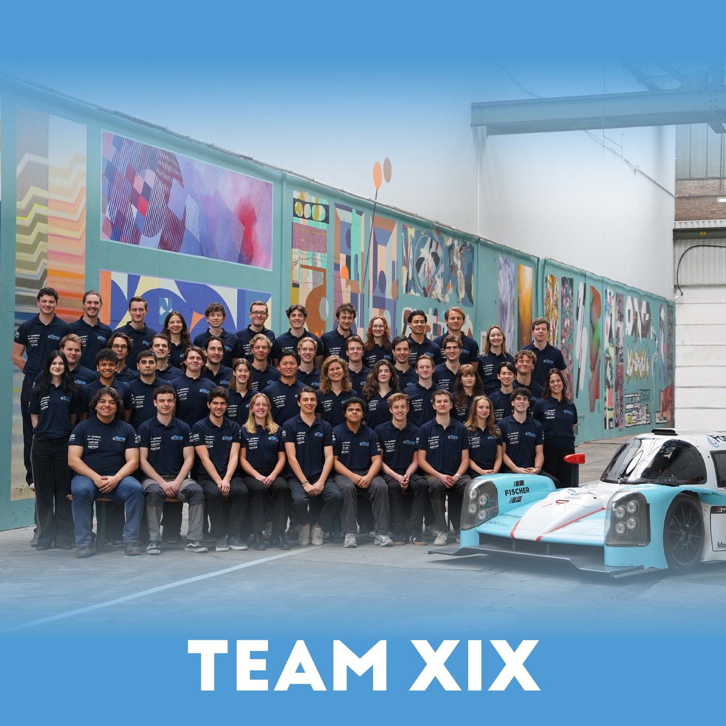 Our team photo is finally here! We are proud to show our team and the faces driving our mission forward. 🏎

#TeamXIX #ForzeHydrogenRacing #studentteam #teamphoto